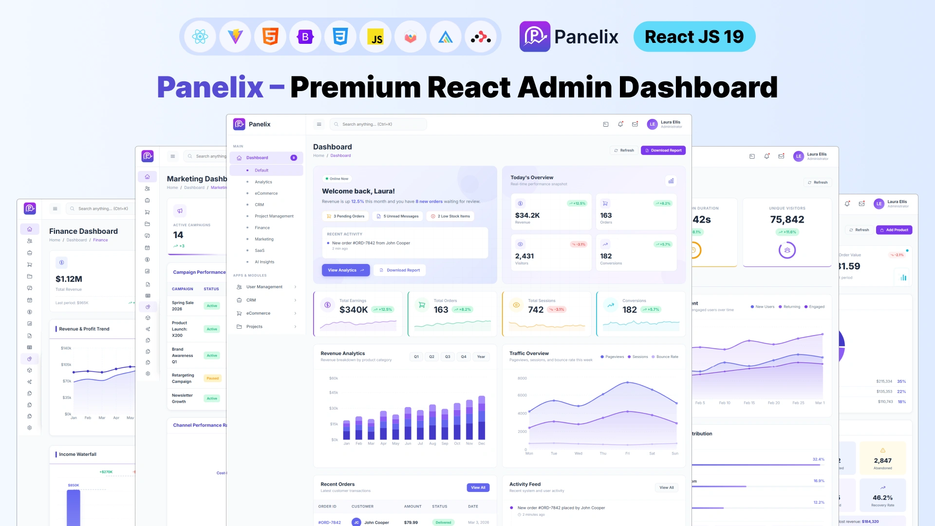 Panelix - Premium React Admin Dashboard Template