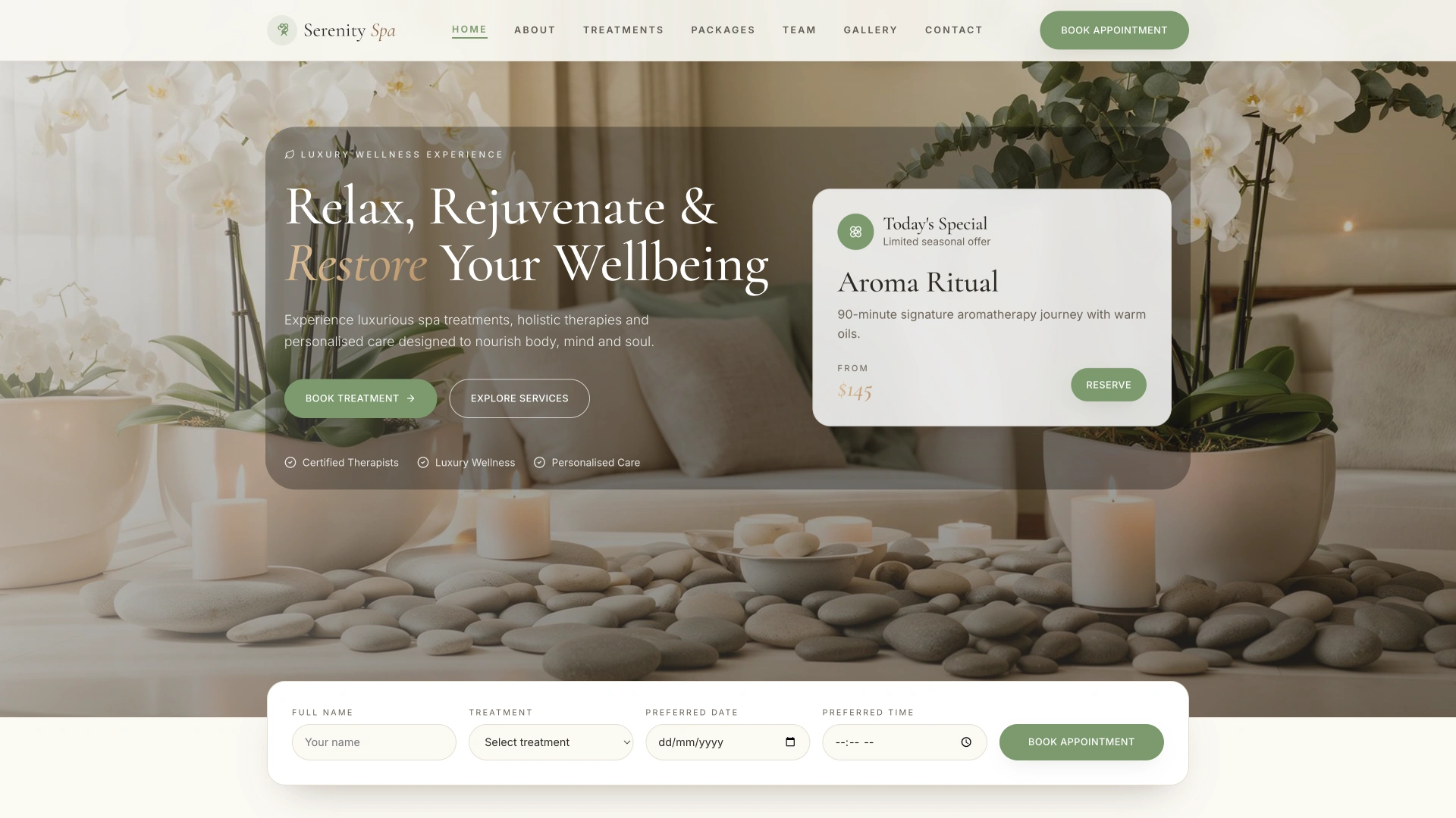 Serenity - Luxury Wellness & Spa HTML Template