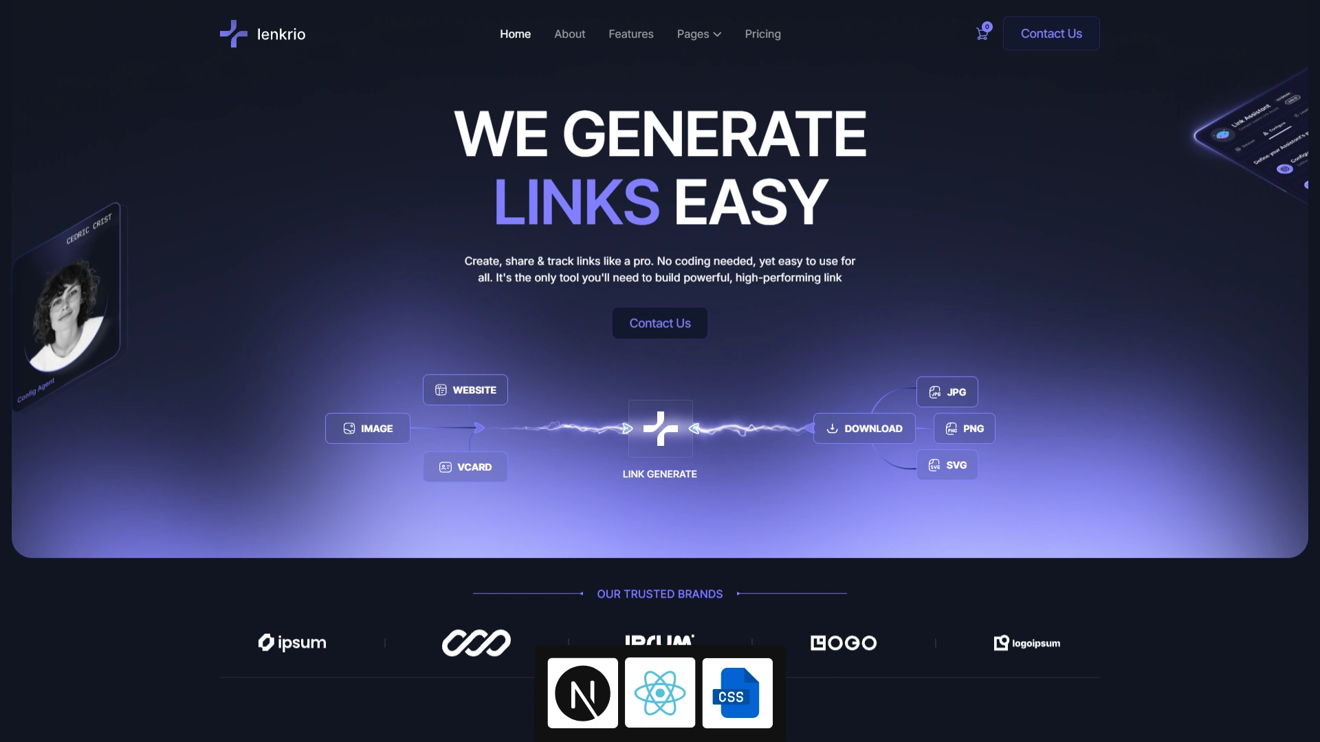Lenkrio - Next.js 16 Link Management & SaaS Startup Template