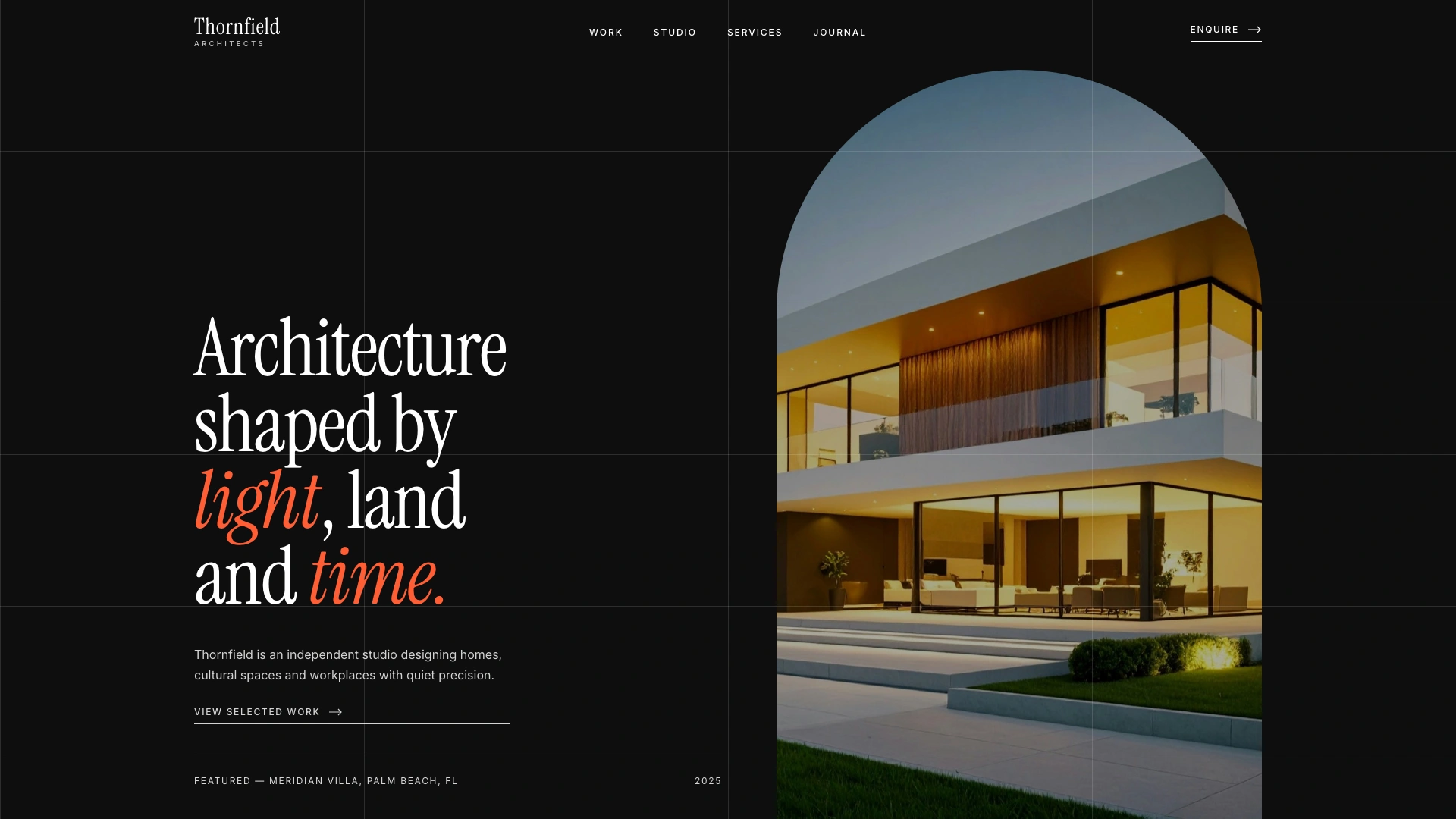 Thornfield - Refined & Modern Architecture Studio Website Template