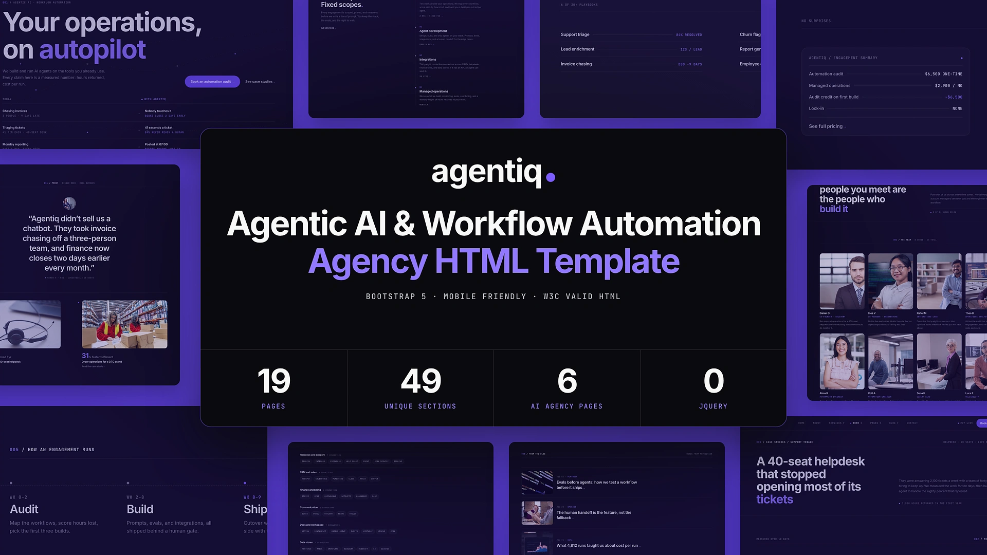 Agentiq - Agentic AI & Workflow Automation Agency HTML Template