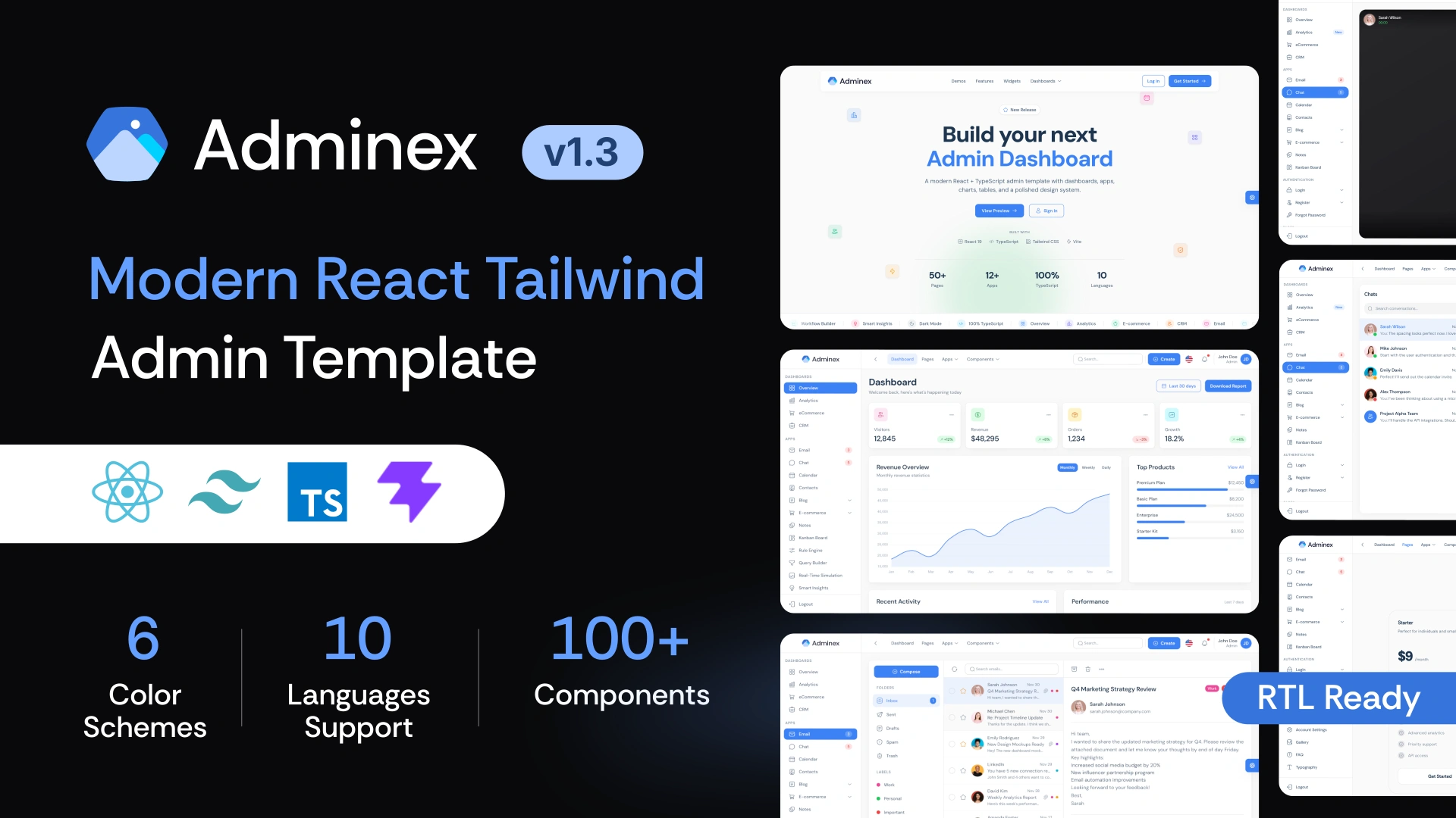 Adminex - React 19 Admin Dashboard Template with Tailwind CSS 4