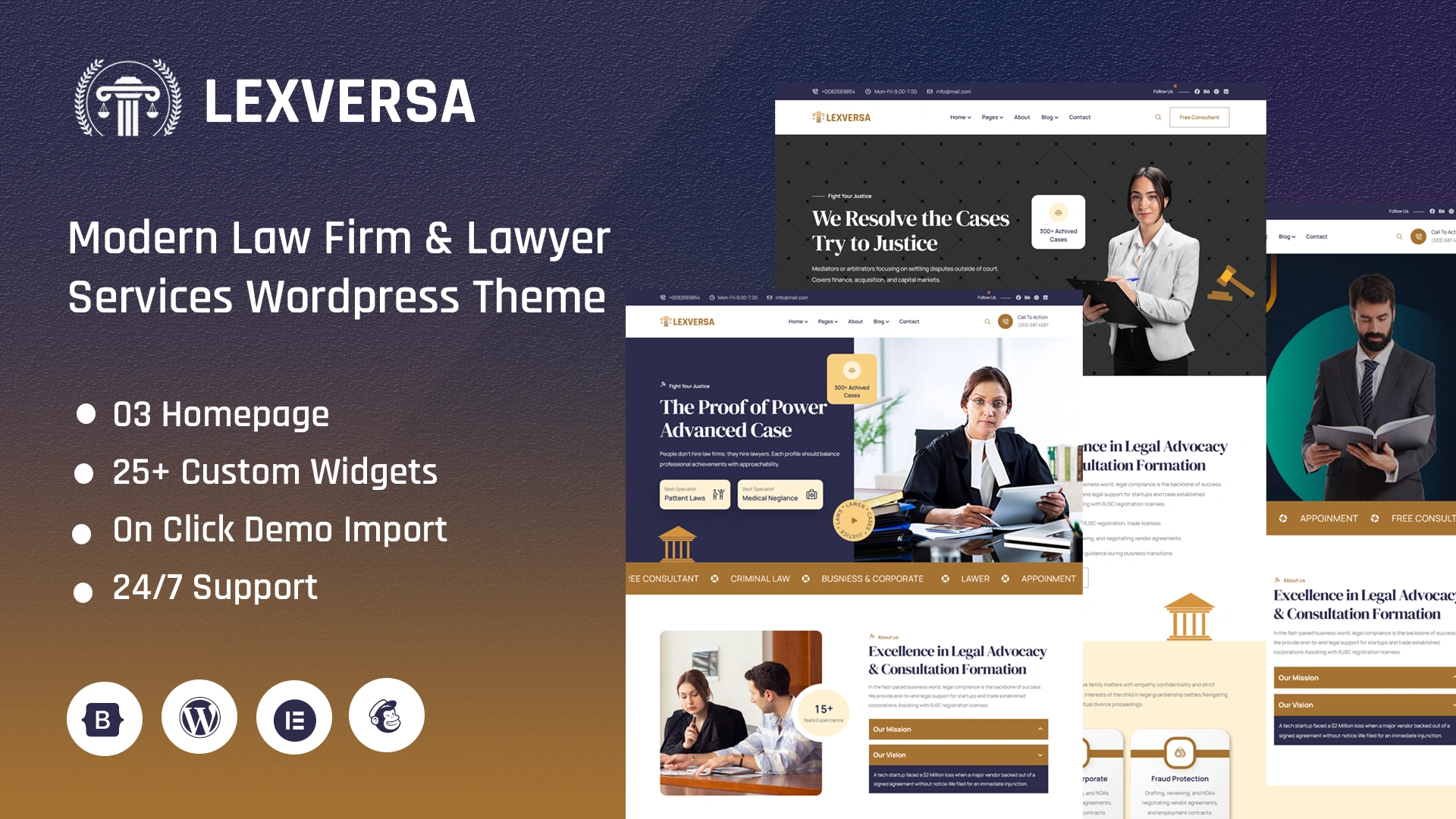 LexVersa - Modern Law Firm & Lawyer Service WordPress Theme