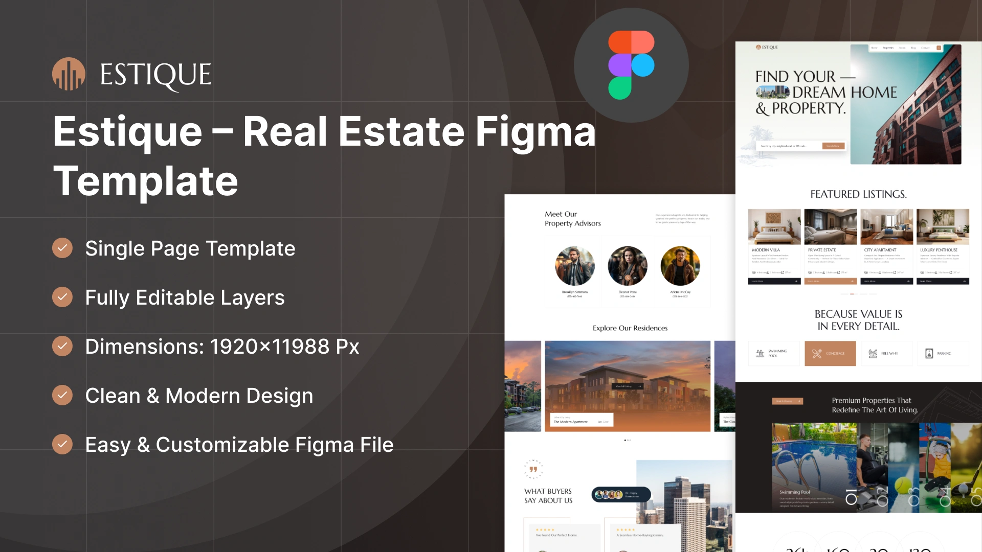 Estique - Real Estate & Luxury Property Figma Template