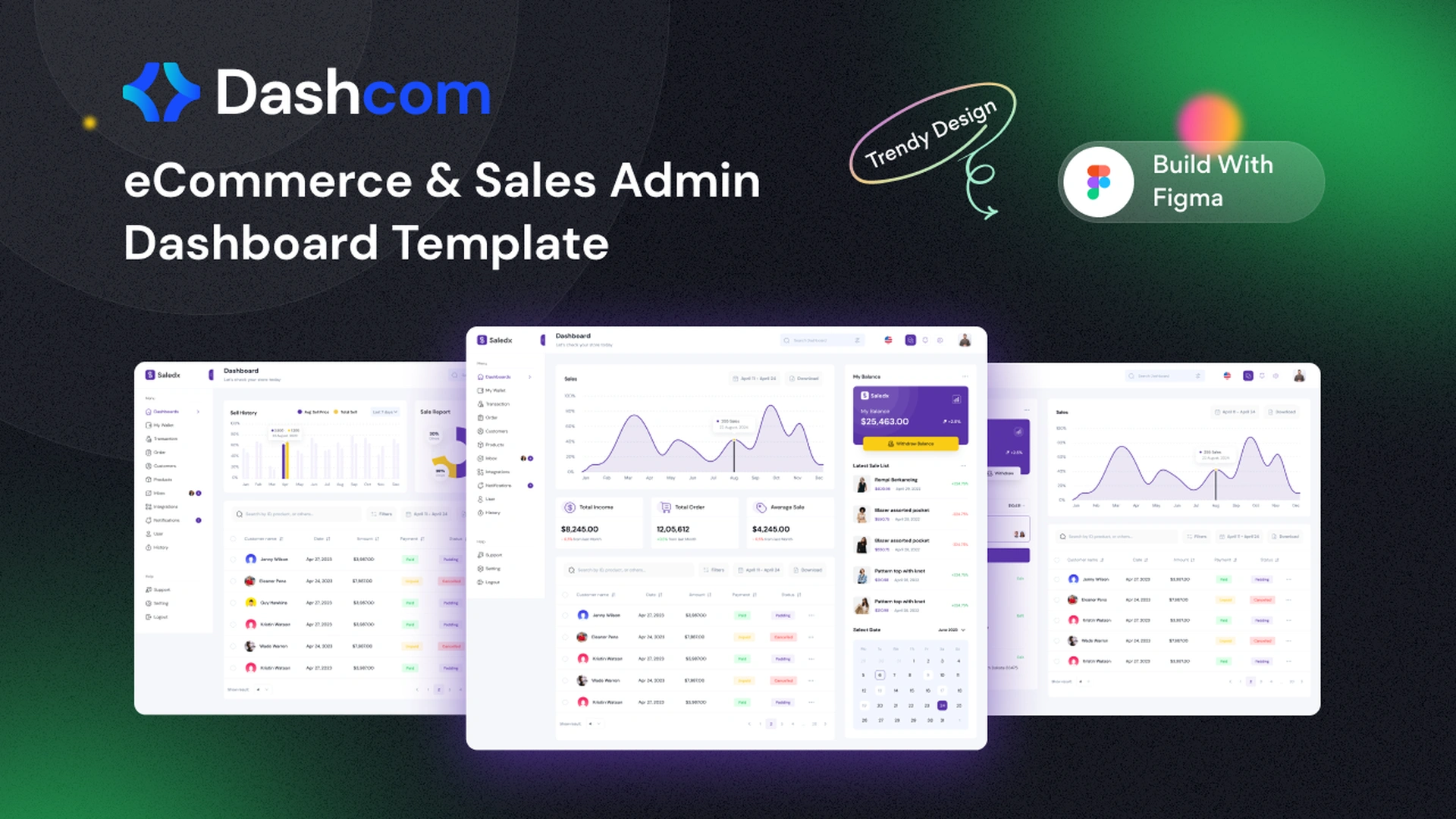 DashCom - Figma Admin Dashboard UI Templates