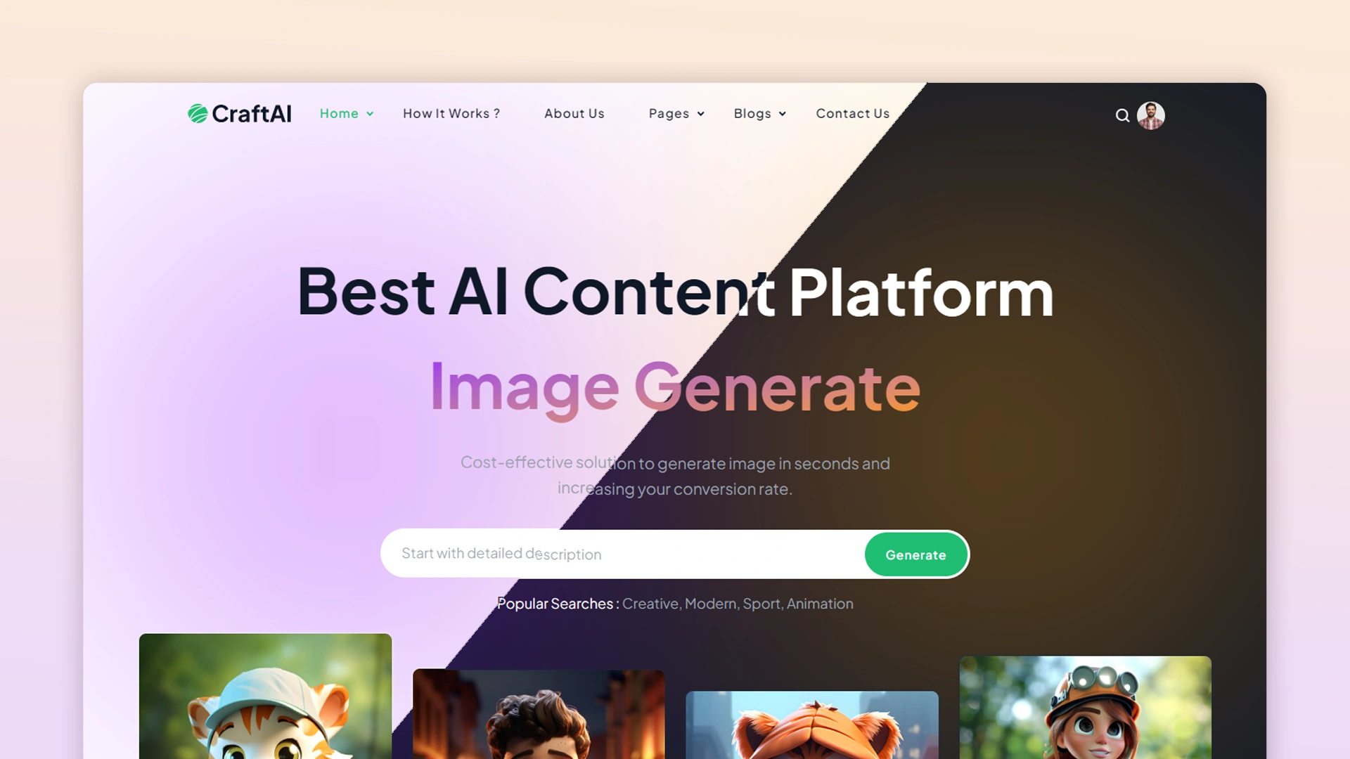 CraftAI - AI Image Generator HTML Template - Wrapmarket
