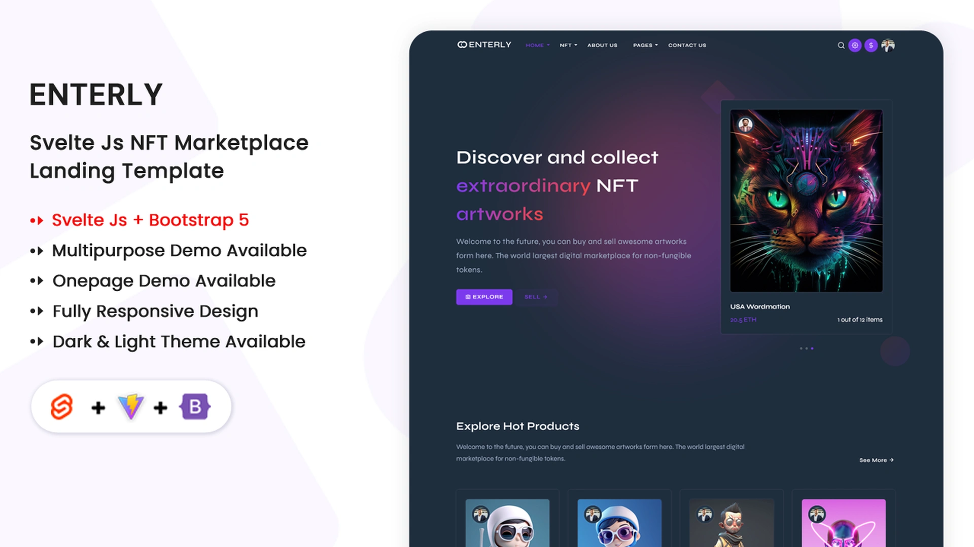 Enterly - Svelte NFT Marketplace Template