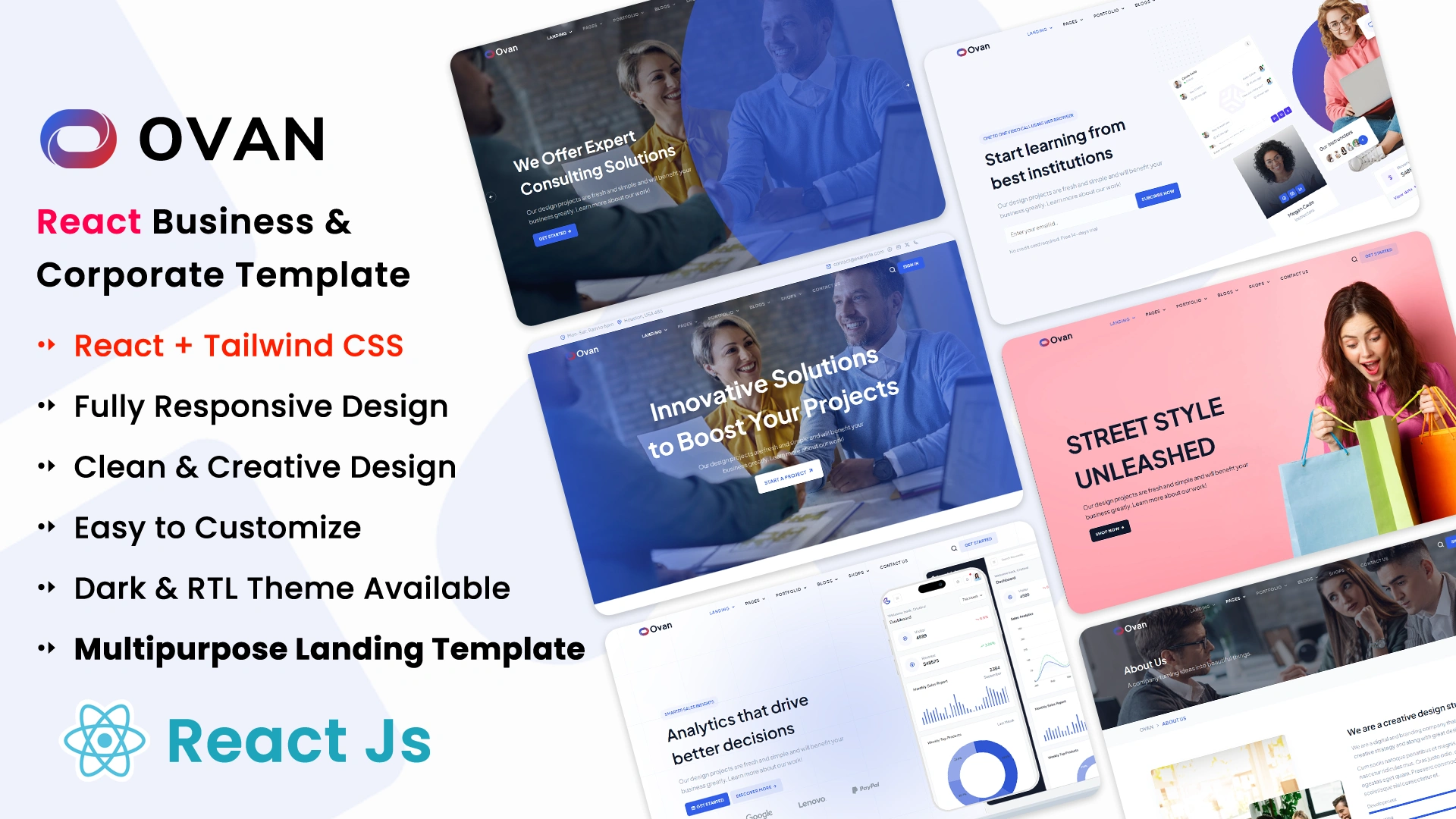 Ovan - React Multipurpose Business & Corporate Template