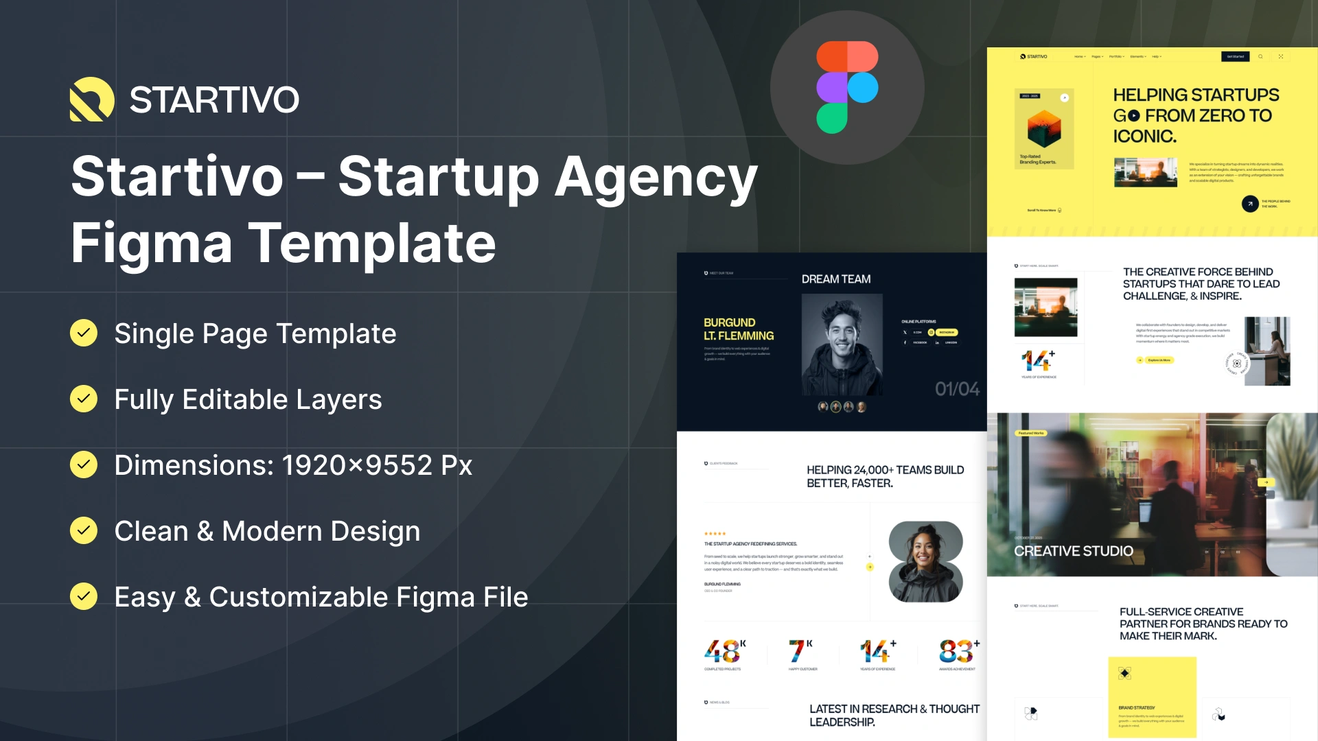 Startivo - Startup Agency & Venture Studio Figma Template