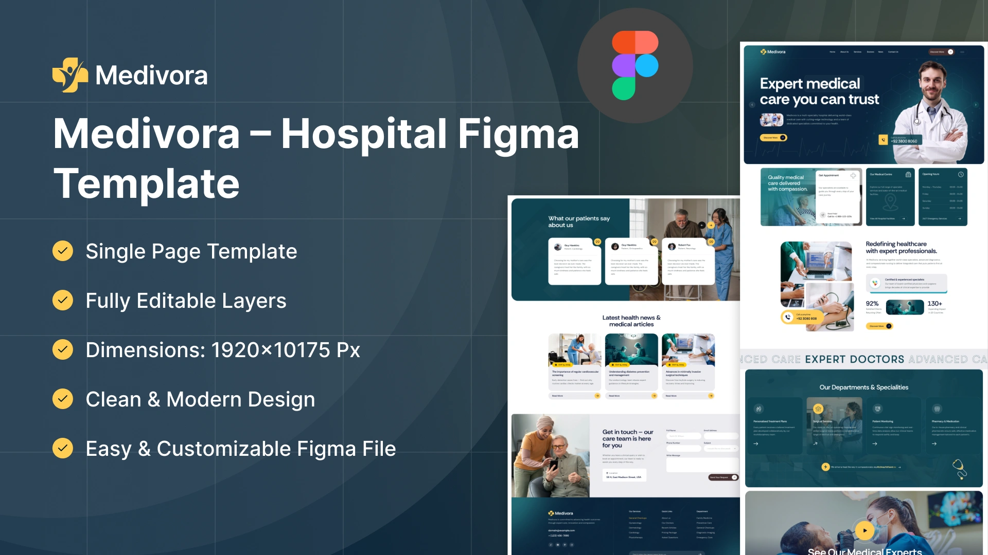 Medivora - Hospital & Medical Services Figma Template