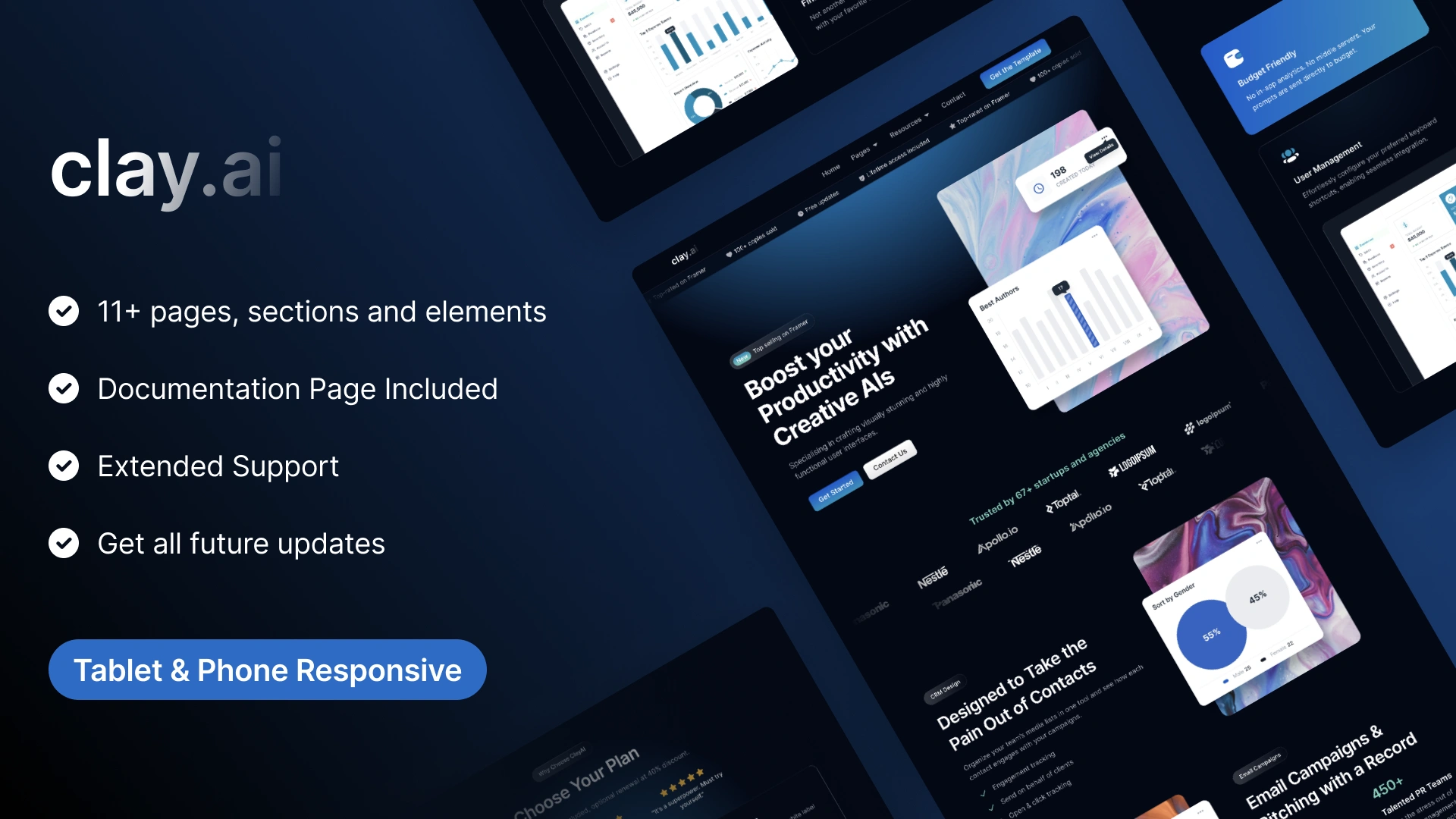ClayAI - SaaS, AI & Startup Multipurpose Figma Template