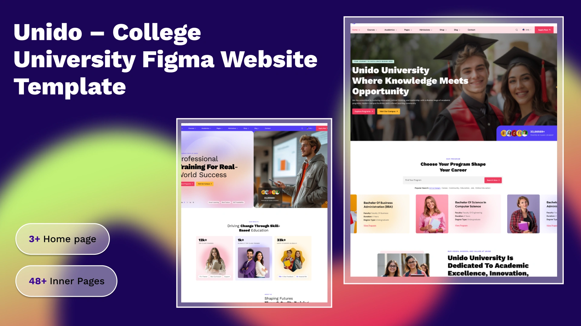 Unido - College University Education Figma Website Template