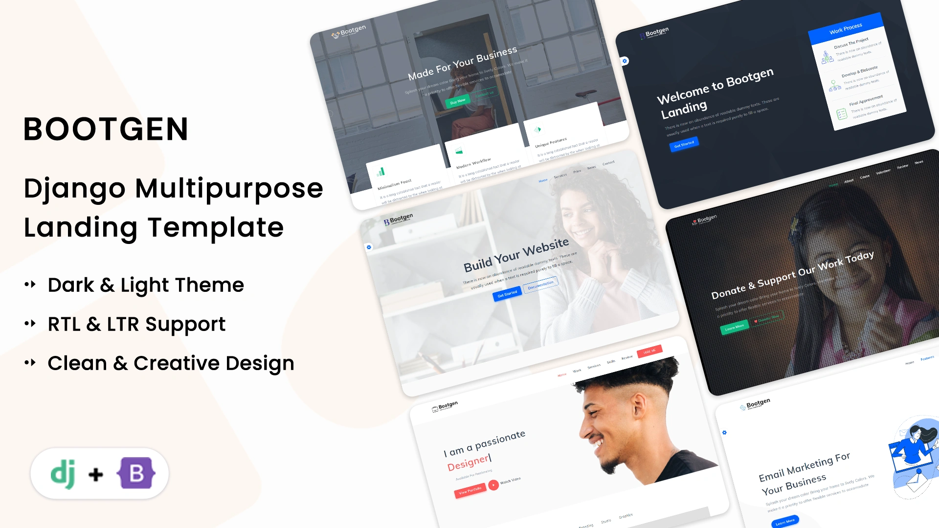 Bootgen - Django Multipurpose Landing Page Template