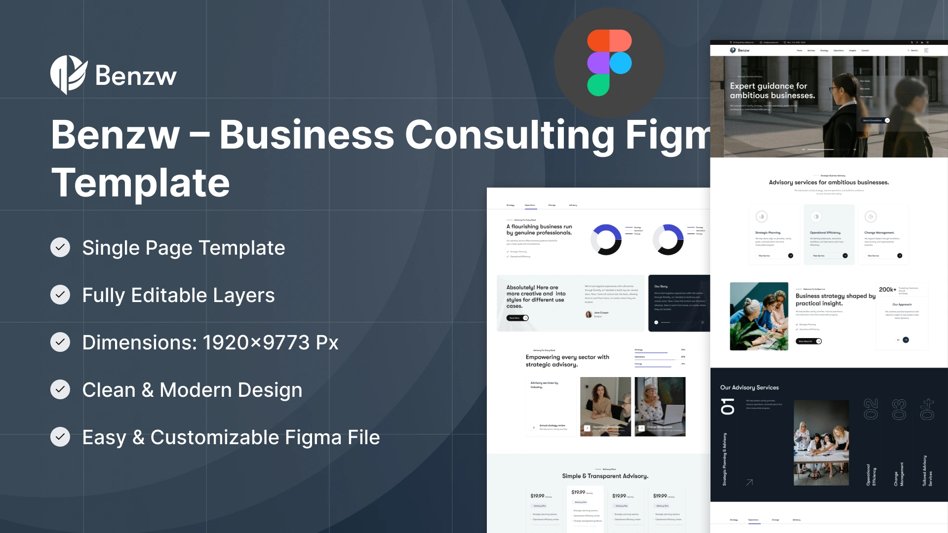 Benzw - Business Consulting & Advisory Figma Template