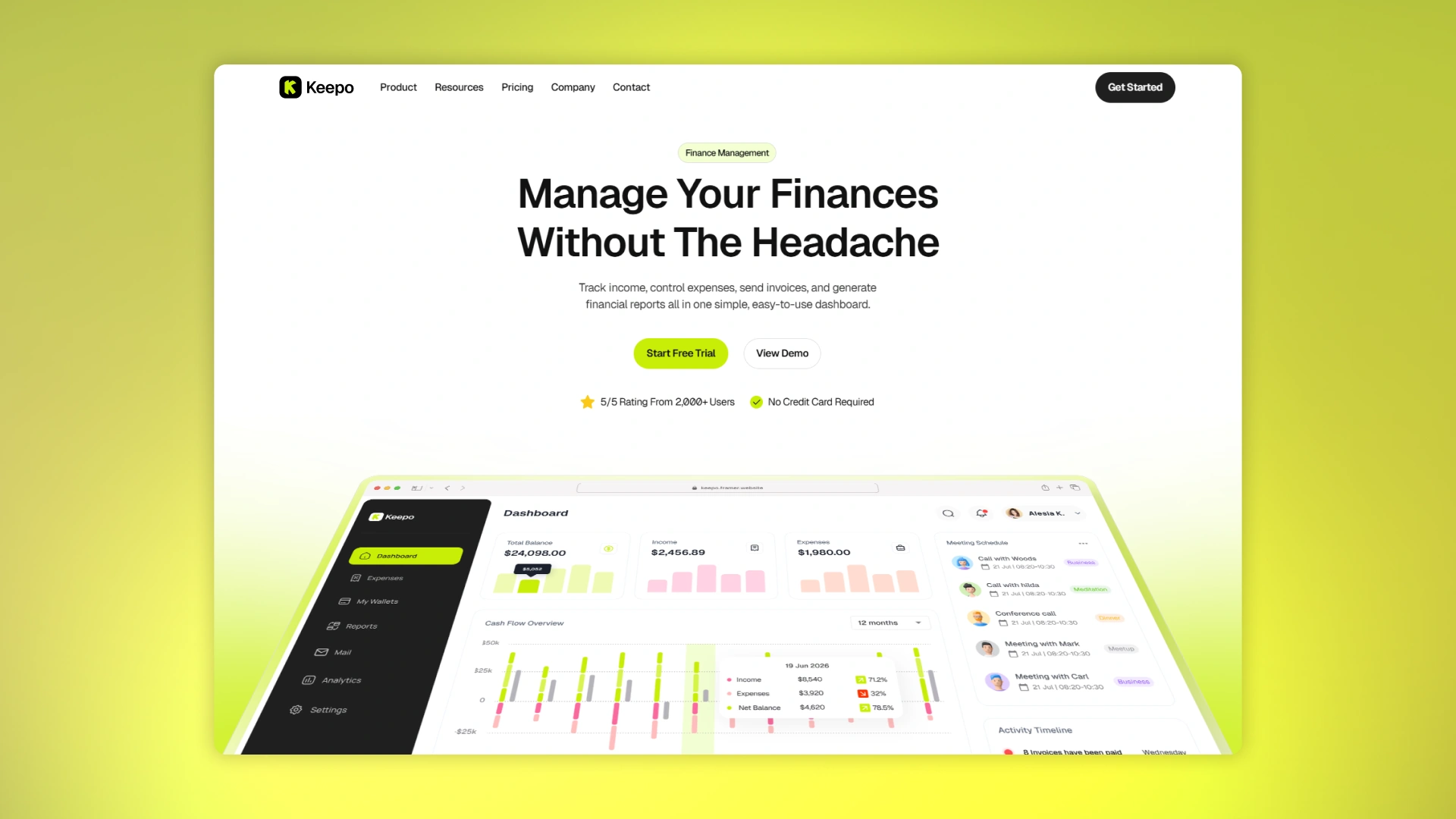 Keepo - Bookkeeping SaaS Framer Template