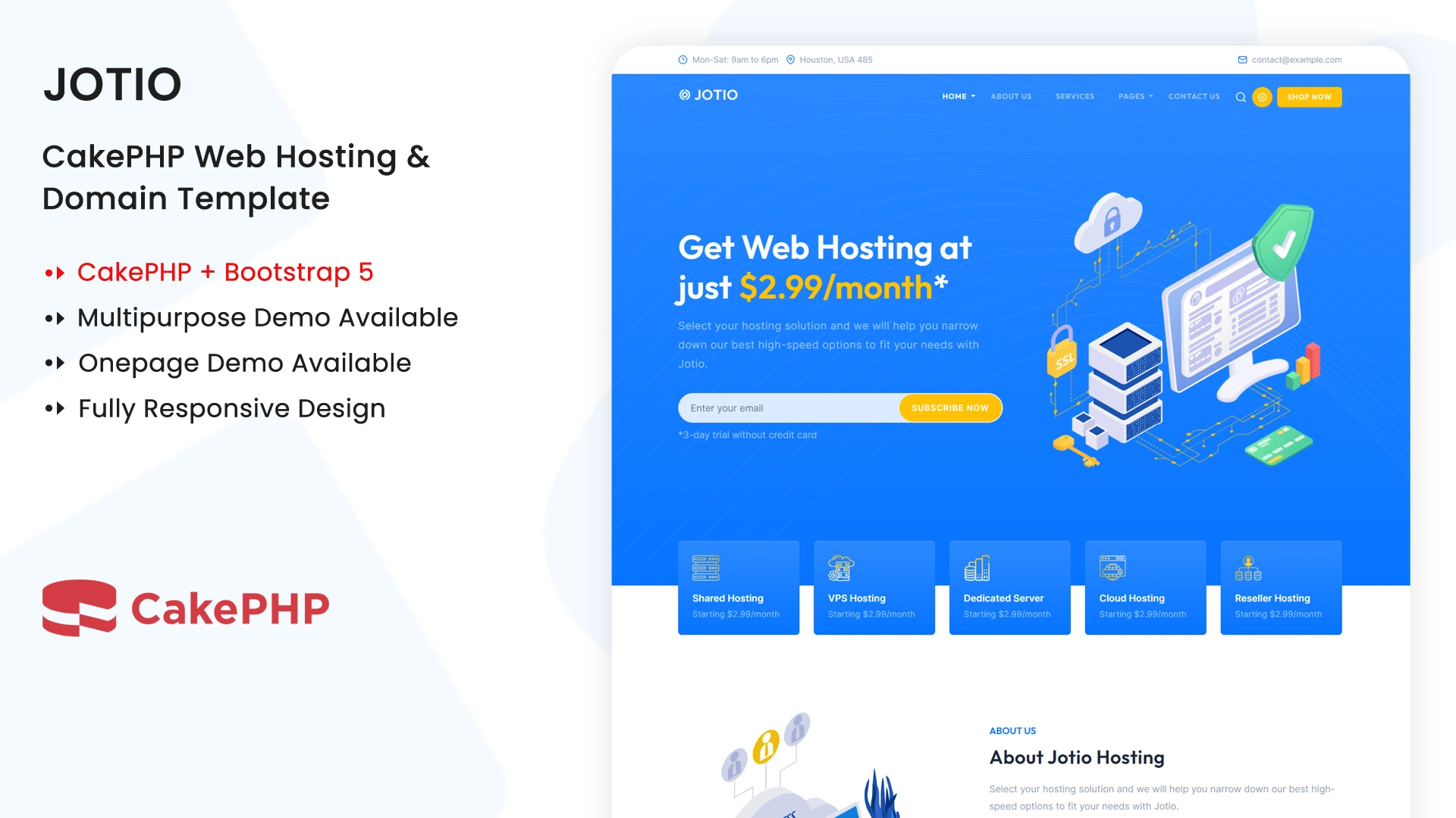 Jotio - CakePHP Web Hosting & Web Server Multipurpose Template