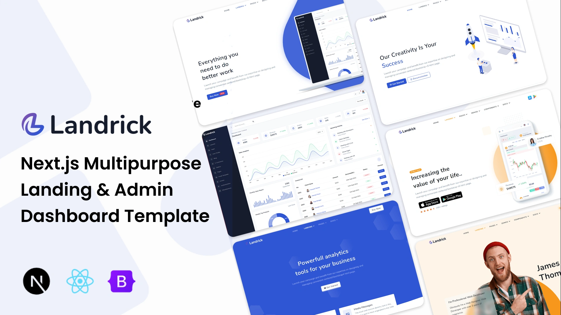 Landrick - Next.js App, Saas & Software Landing & Admin Dashboard Template