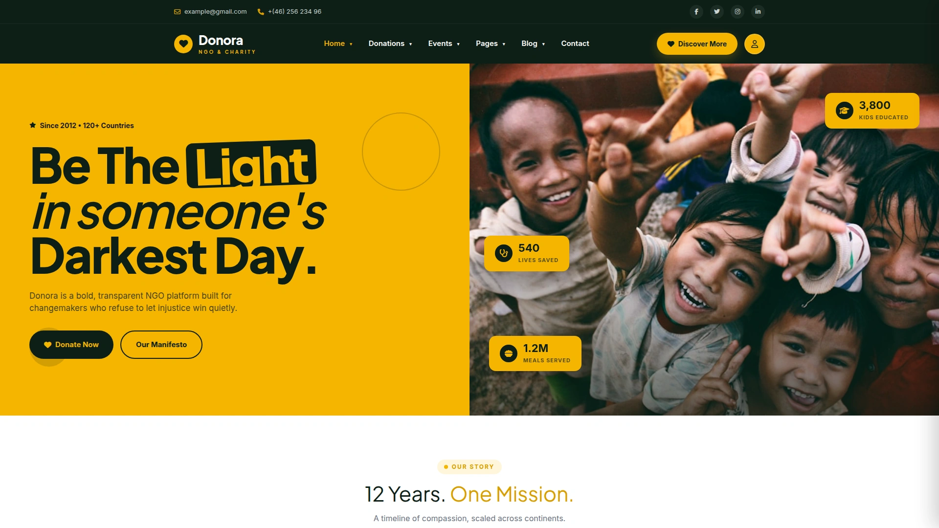 Donora - Editorial NGO, Charity & Donation HTML Template