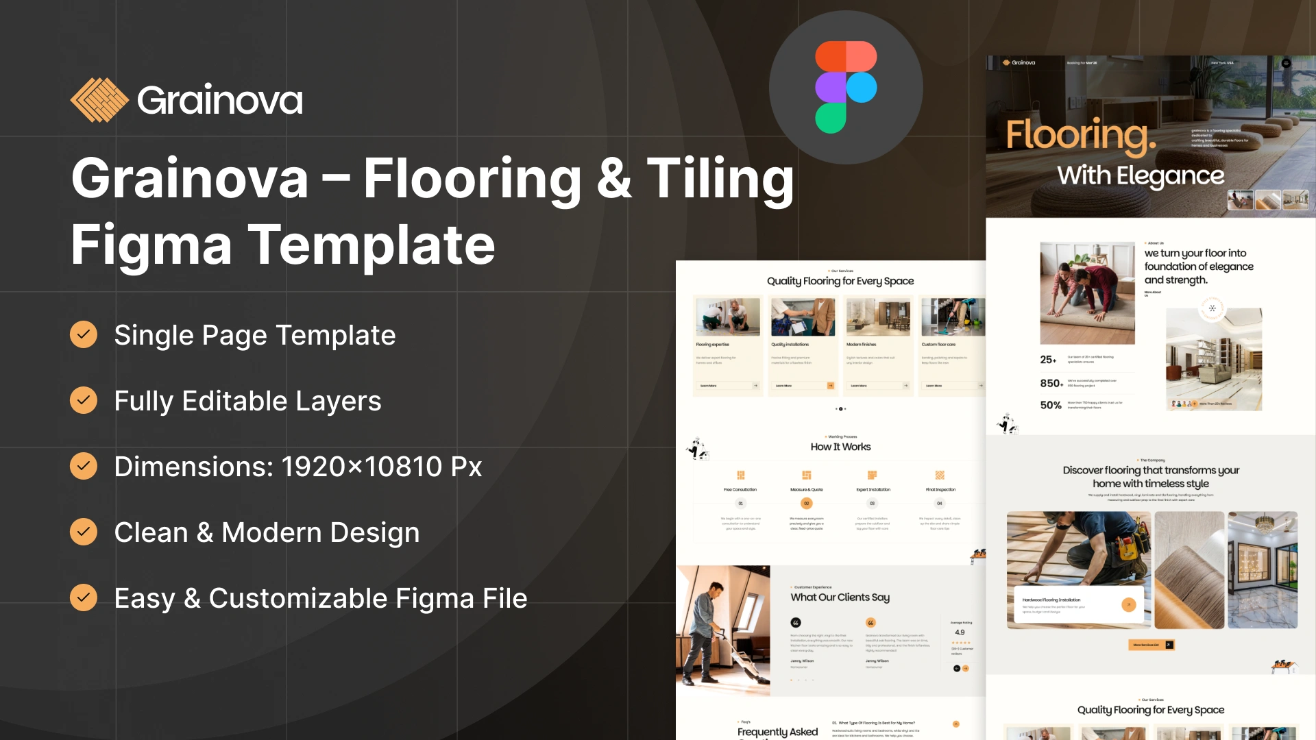 Grainova - Flooring & Surface Installation Figma Template