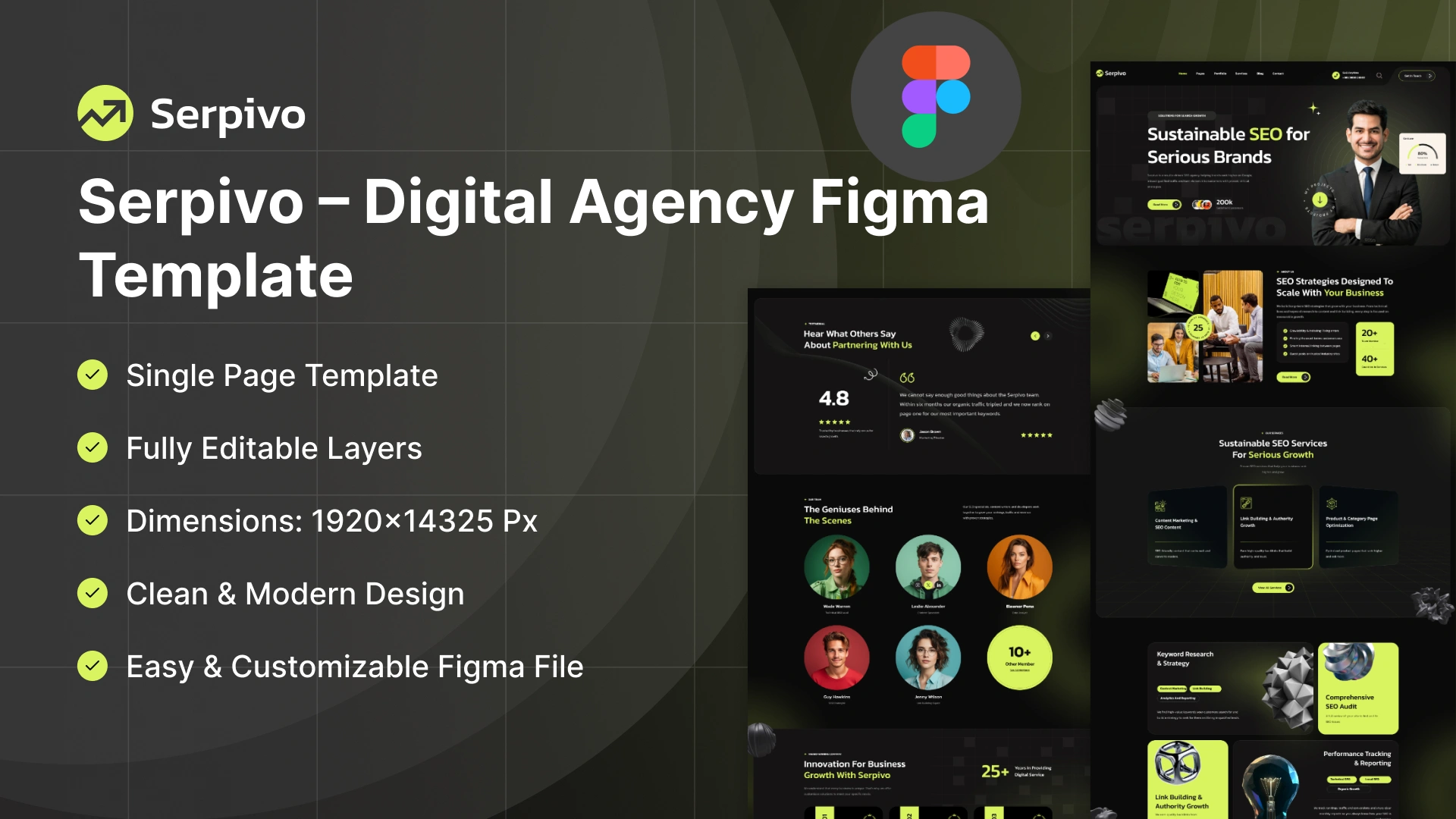 Serpivo - Digital Agency & SEO Services Figma Template