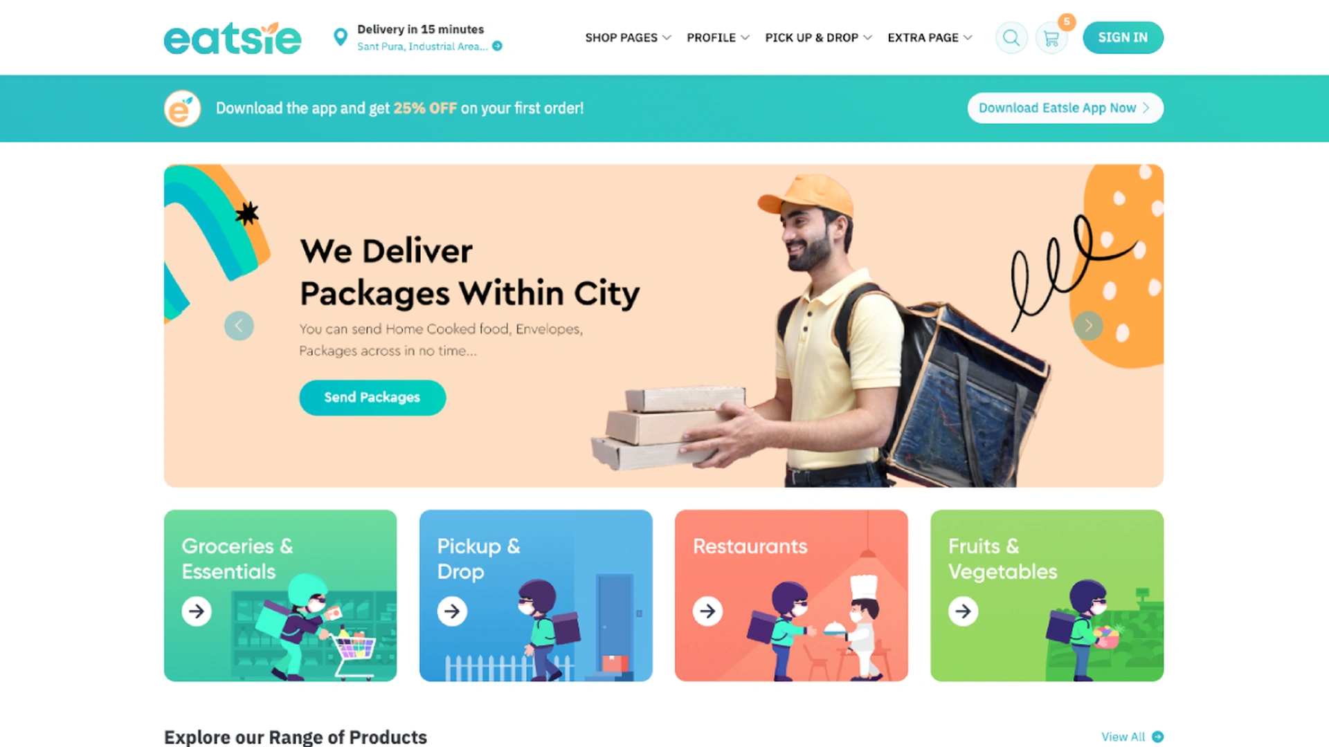 Eatsle - Pick Up & Delivery Food Template