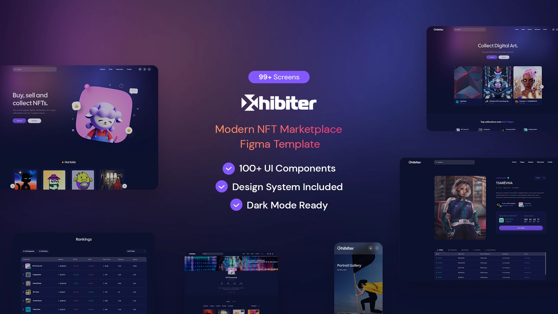 Xhibiter - Web3 Crypto NFT Marketplace Figma Template