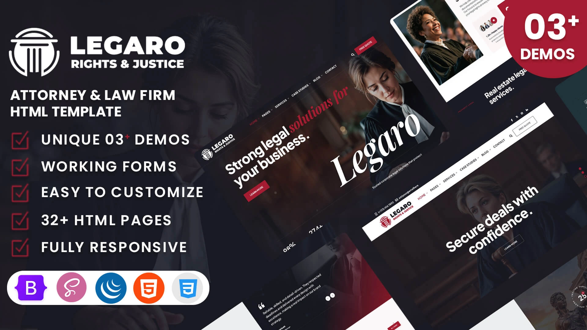 Legaro - Attorney & Law Firm HTML Template