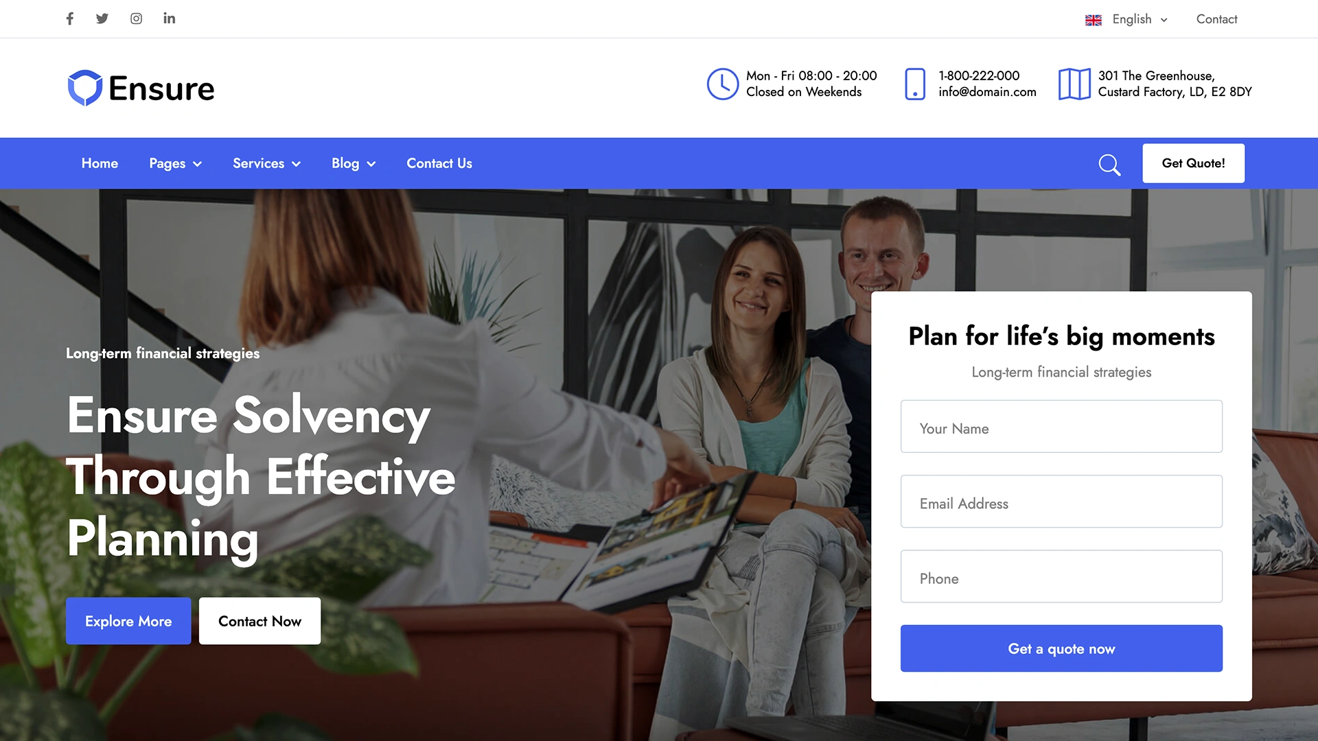 Ensure - Insurance Agency HTML Template