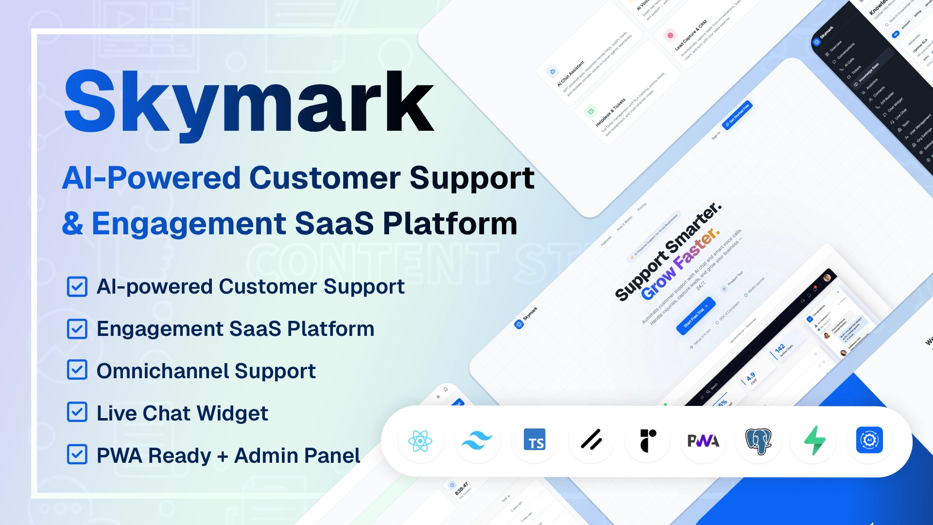 Skymark - AI-Powered Customer Support & Engagement SaaS Platform