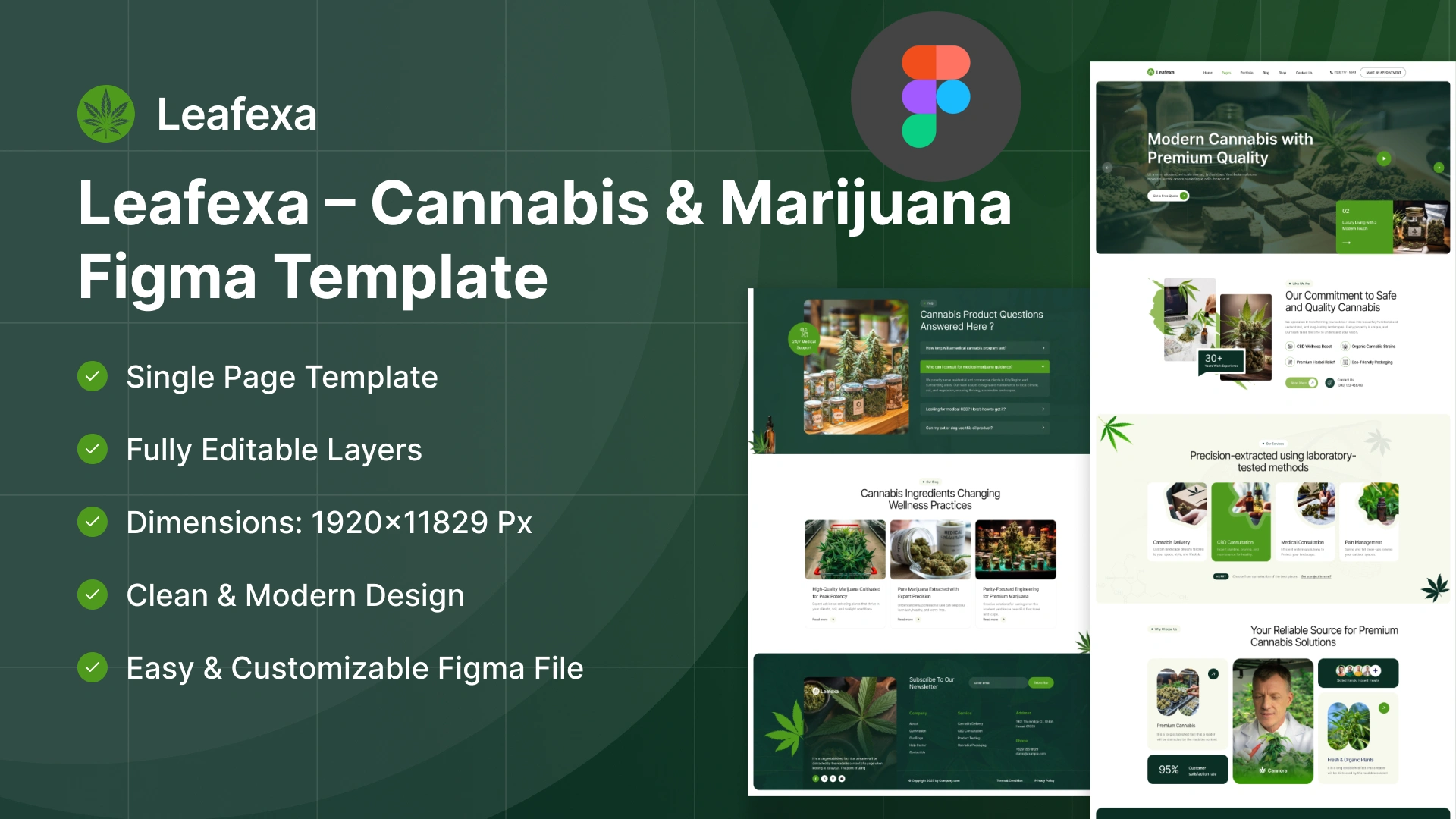 Leafexa - Cannabis & Marijuana Dispensary Figma Template