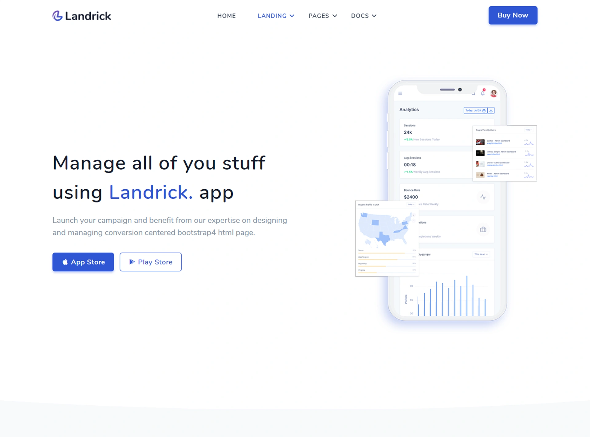 Landrick - Next.js App, Saas & Software Landing & Admin Dashboard Template (Screenshot 3 of 83)