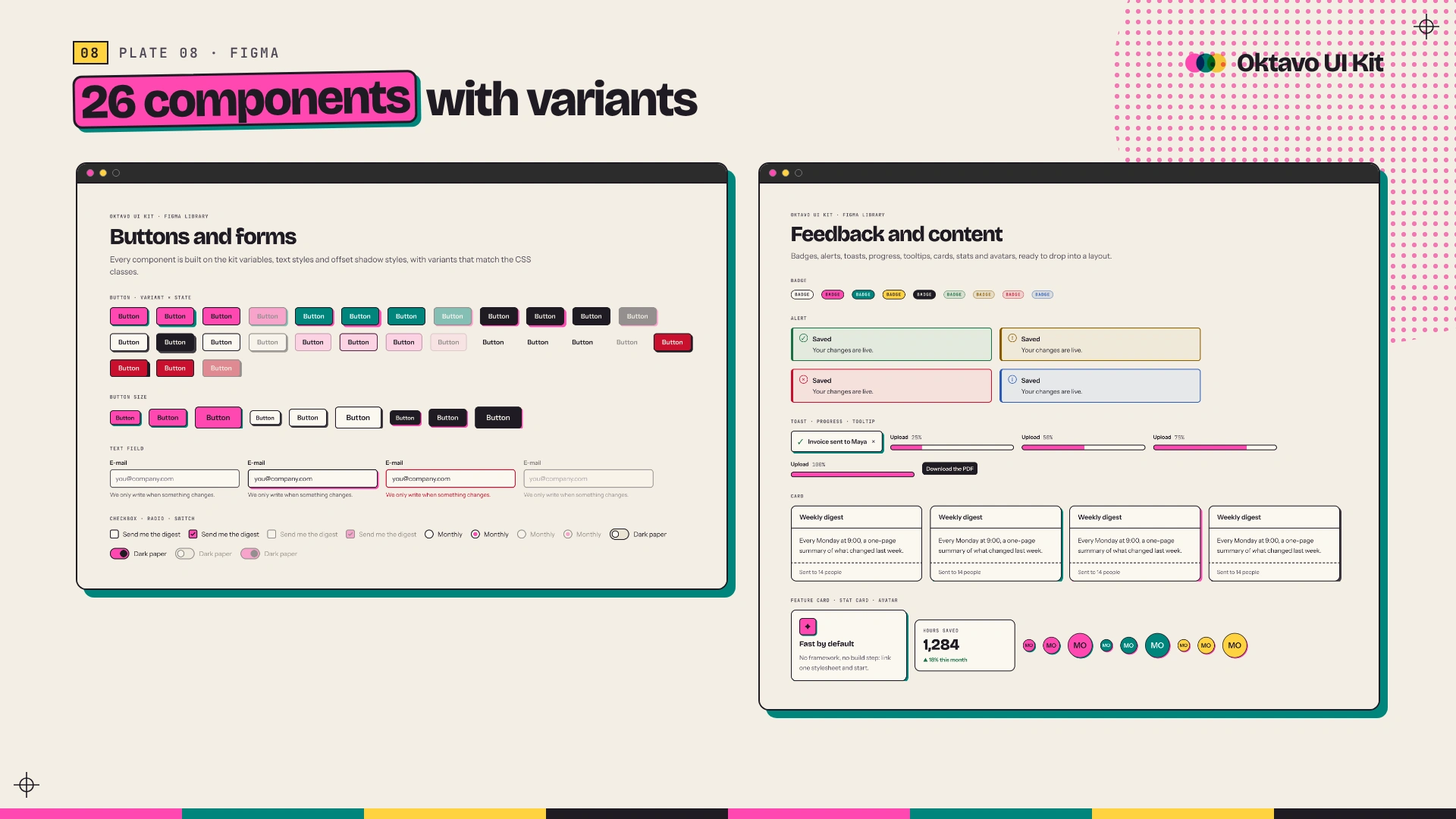 Oktavo UI Kit - HTML, SCSS & Figma Design System (Screenshot 8 of 19)