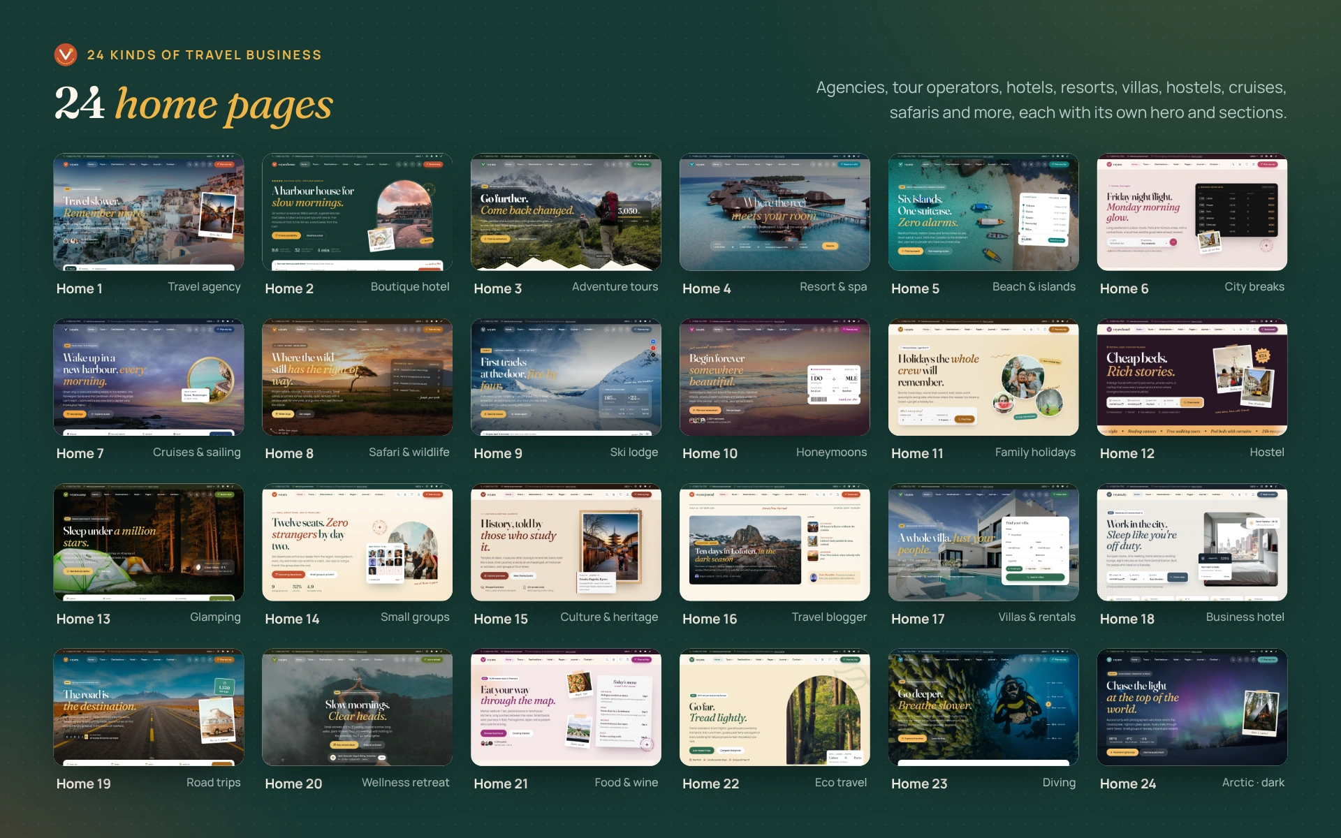 Voyara - Travel Agency & Boutique Hotel WordPress Theme (Screenshot 1 of 9)