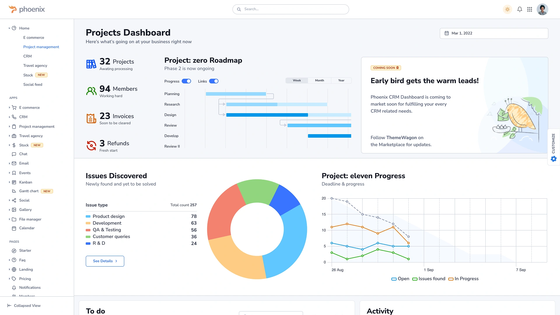 Phoenix - Bootstrap 5 Admin Dashboard Template (Screenshot 1 of 6)