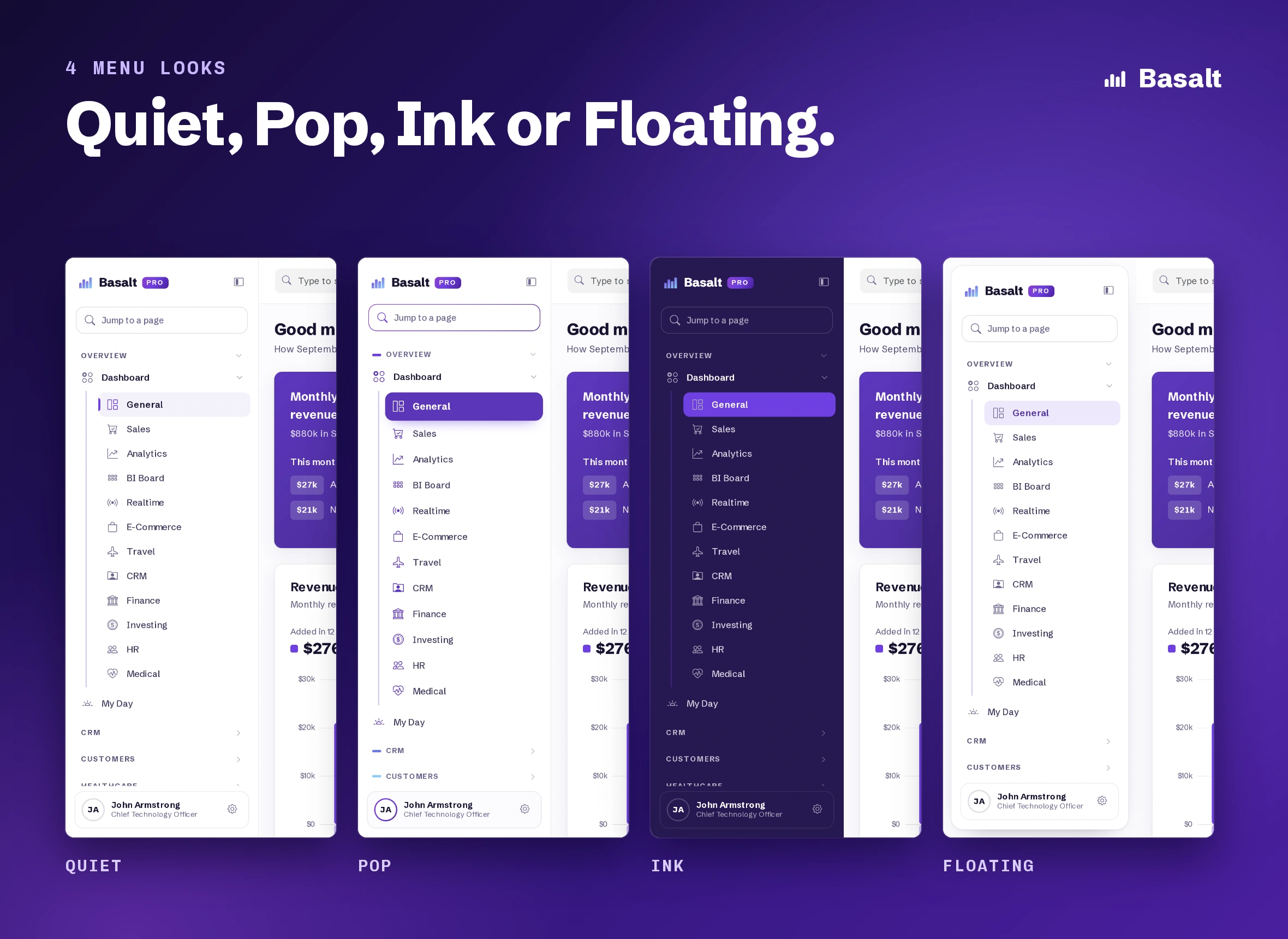 Basalt - Multipurpose AI, CRM, HRM, eCommerce & ERP Bootstrap Admin Template (Screenshot 2 of 11)