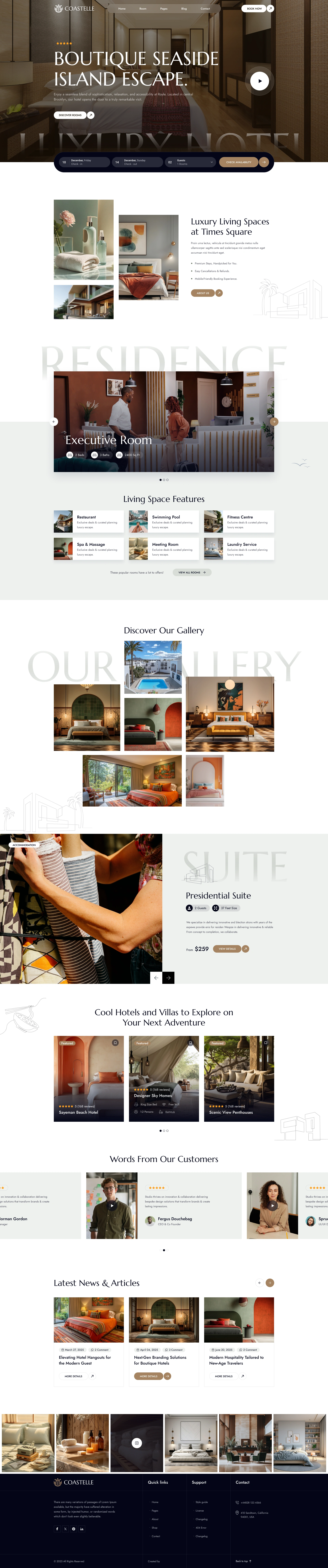 Coastelle - Hotel Booking & Resort Figma Template (Screenshot 1 of 1)