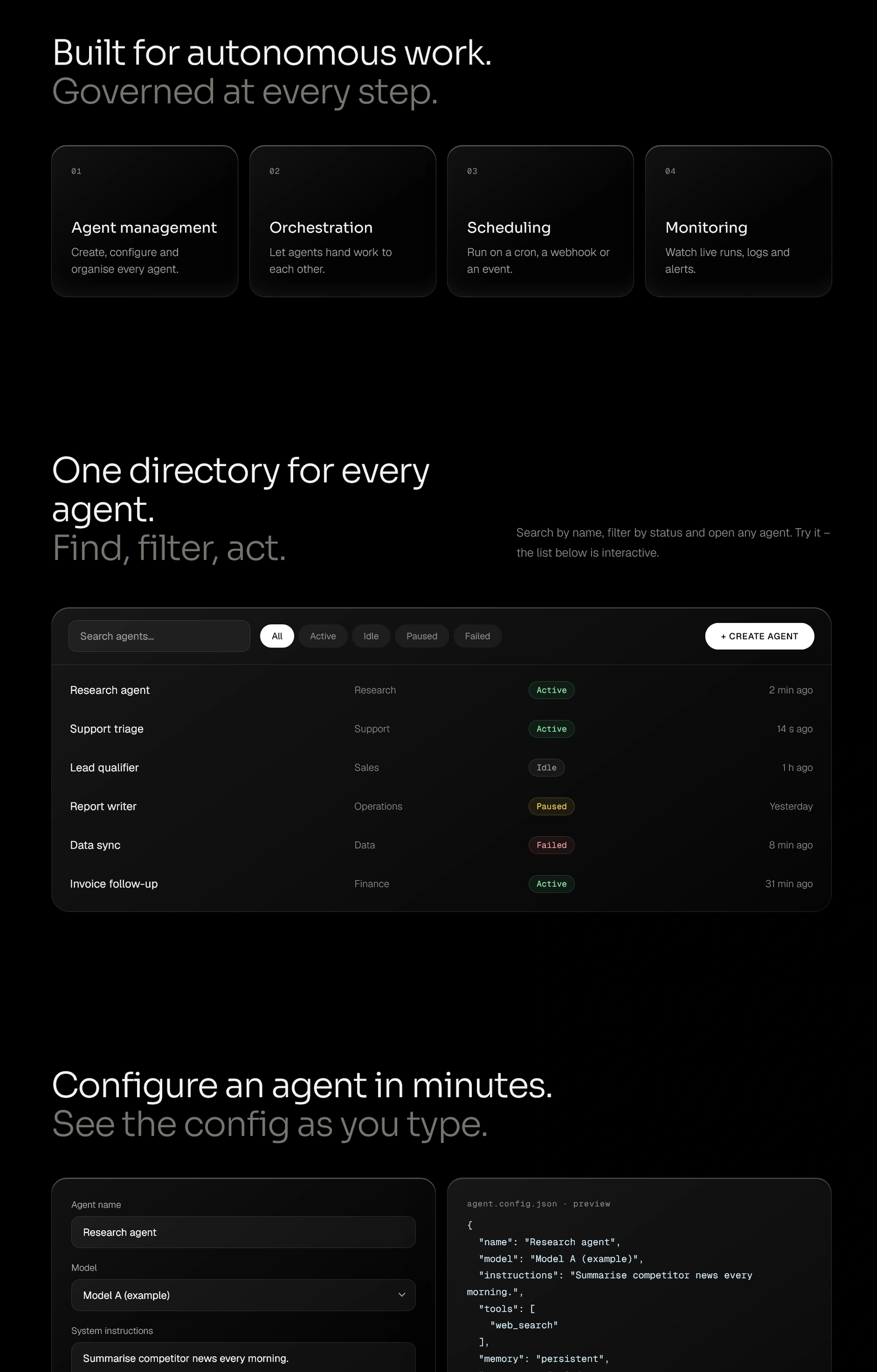 Synqora - AI Agent Management SaaS Landing Page Template (Screenshot 2 of 4)