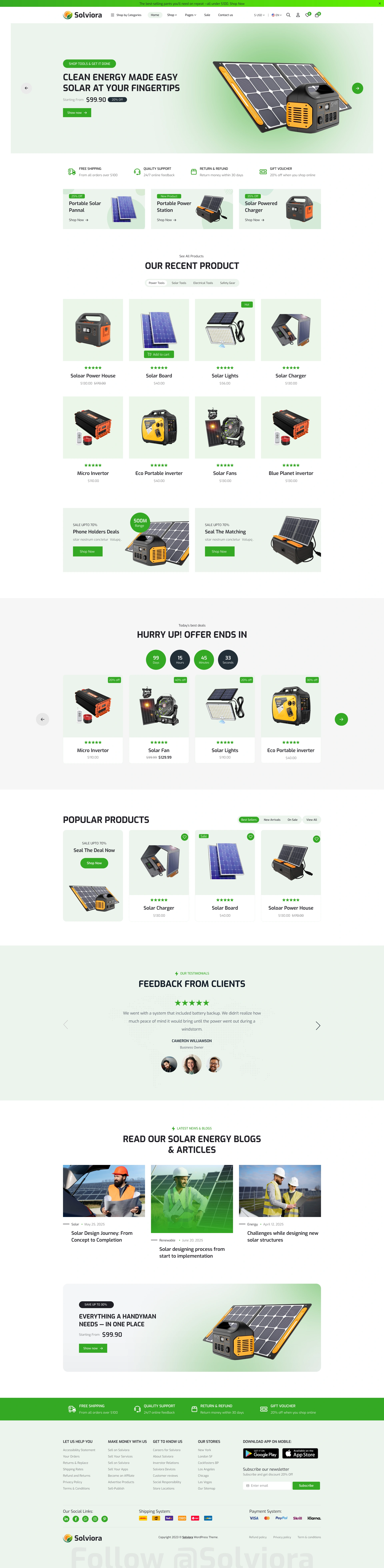 Solviora - Solar & Wind Energy Shop Figma Template (Screenshot 1 of 1)