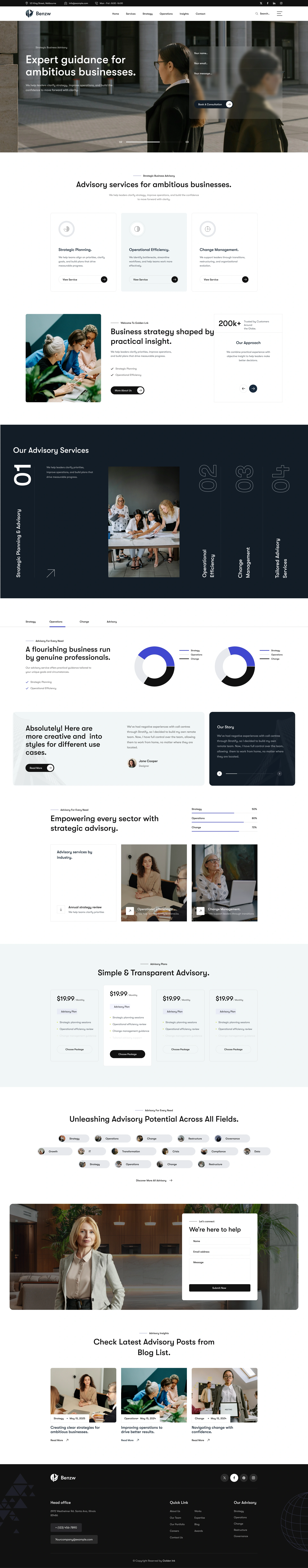 Benzw - Business Consulting & Advisory Figma Template (Screenshot 1 of 1)
