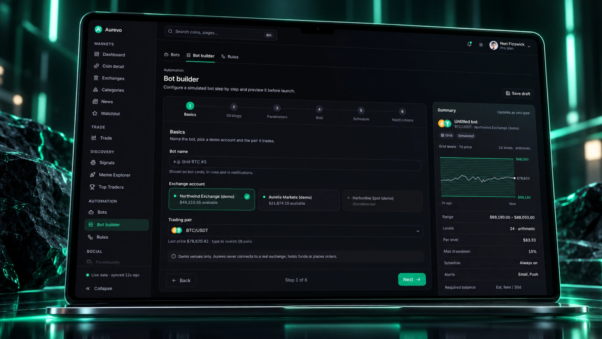 Aurevo - AI Forex & Crypto Trading Signals Dashboard HTML (Screenshot 8 of 8)