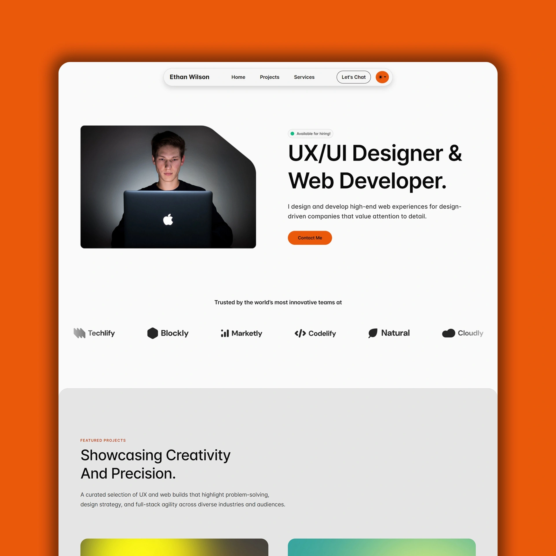 Uxoria - Sleek UX/UI Designer & Web Developer HTML Portfolio Template ...