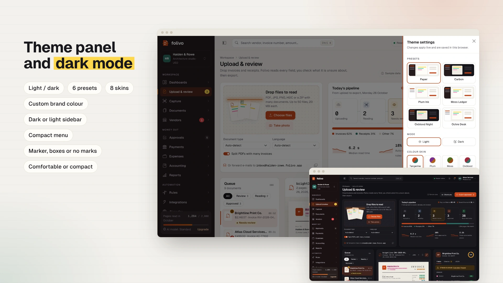 Folivo - AI Invoice & Receipt OCR Admin Dashboard Template HTML, React, Vue (Screenshot 8 of 20)