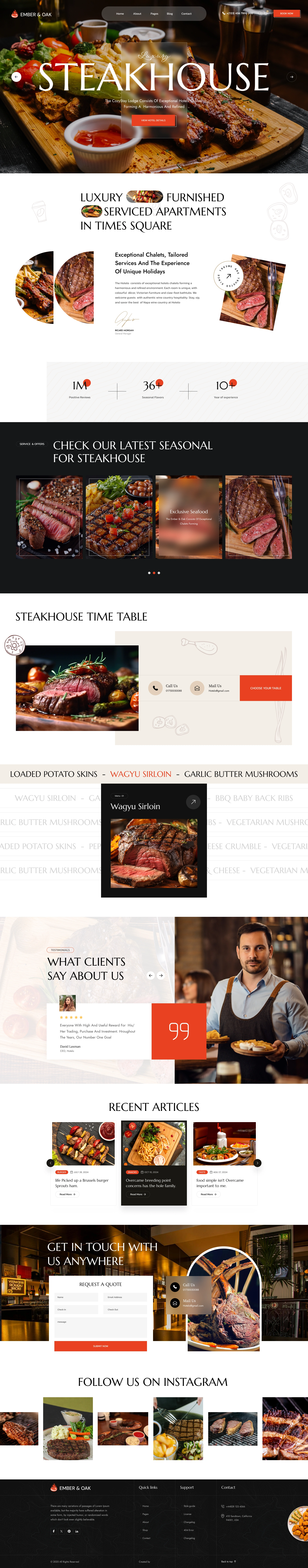 Ember & Oak - Steakhouse & Chalet Dining Figma Template (Screenshot 1 of 1)