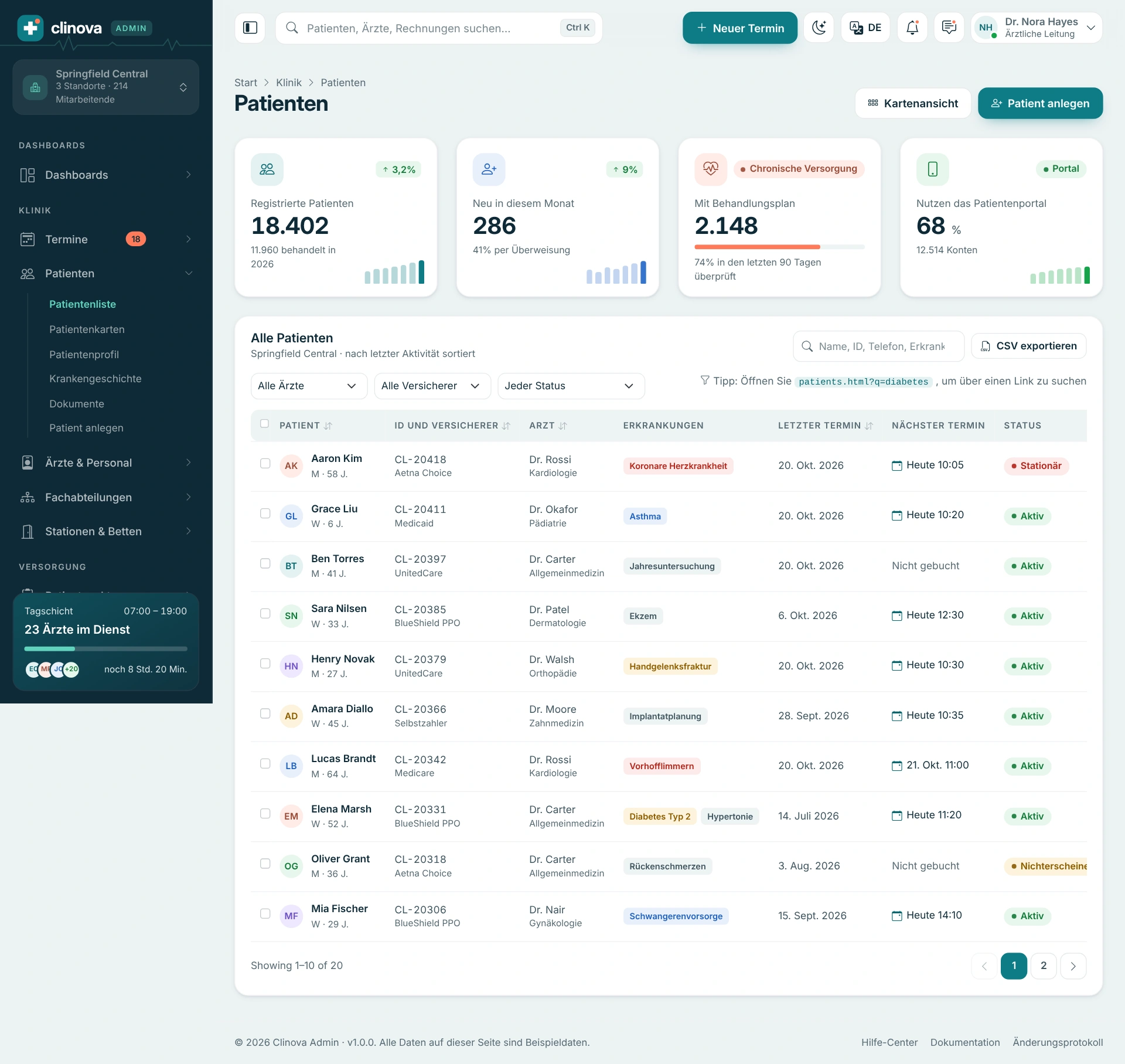Clinova Admin - Clinic & Hospital Admin Dashboard Template (Screenshot 19 of 20)