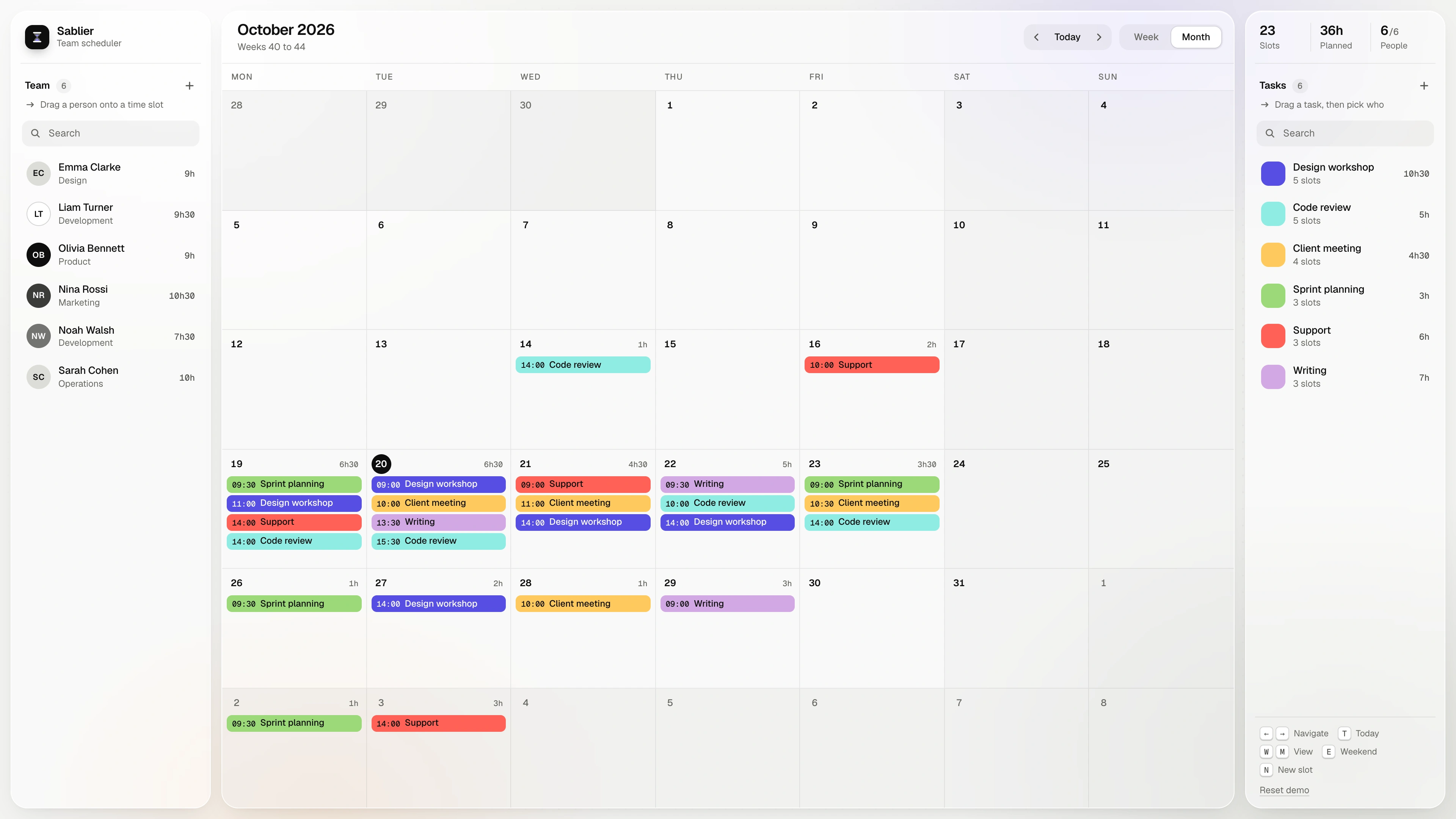 Sablier - Team Scheduler Template with Drag and Drop for React and Vue (Screenshot 8 of 13)