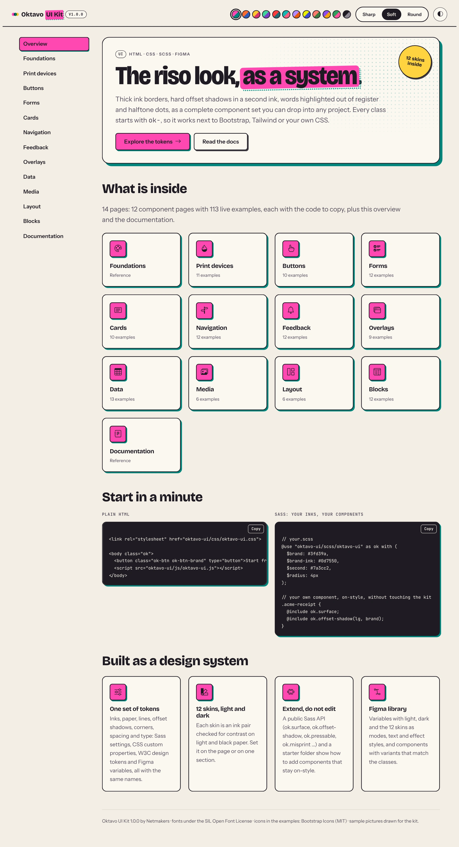 Oktavo UI Kit - HTML, SCSS & Figma Design System (Screenshot 11 of 19)