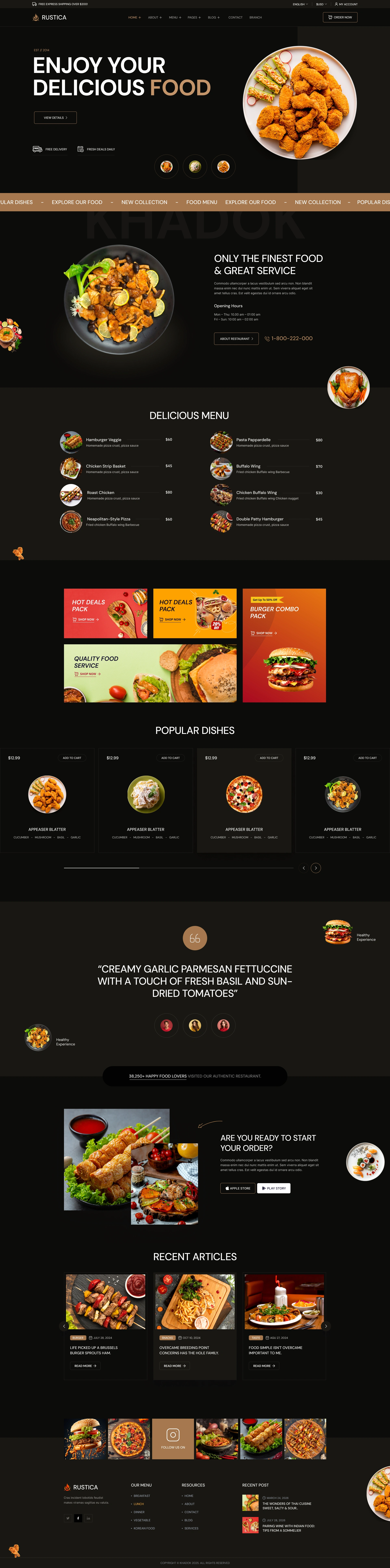 Rustica - Restaurant & Dining Figma Template (Screenshot 1 of 1)