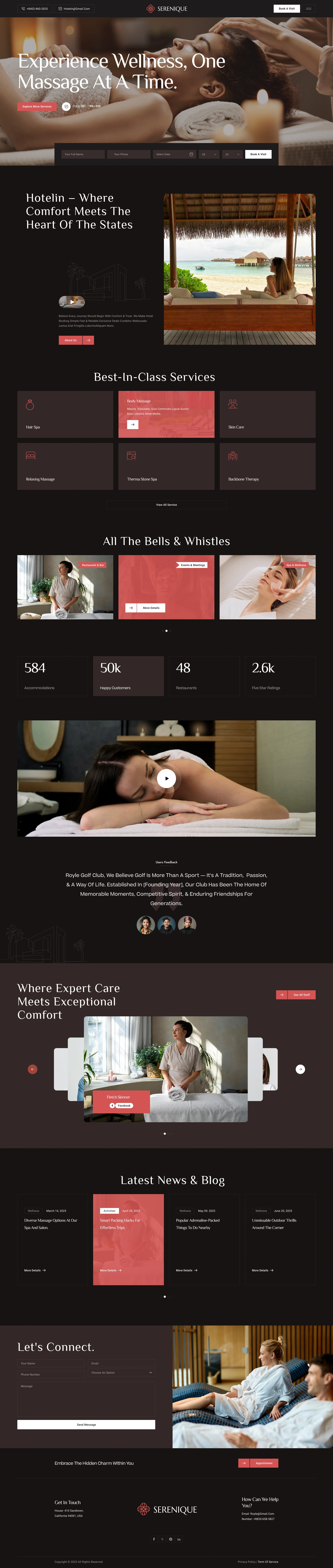 Serenique - Spa Resort & Wellness Hotel Figma Template (Screenshot 1 of 1)