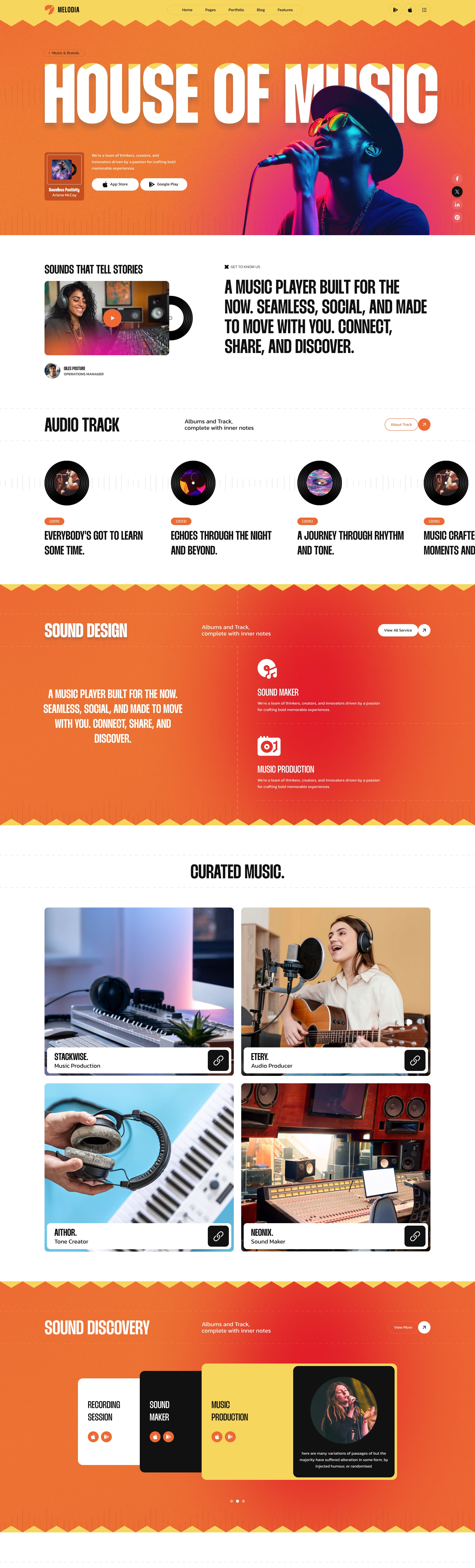 Melodia - Music Band & Artist Portfolio Figma Template (Screenshot 3 of 4)