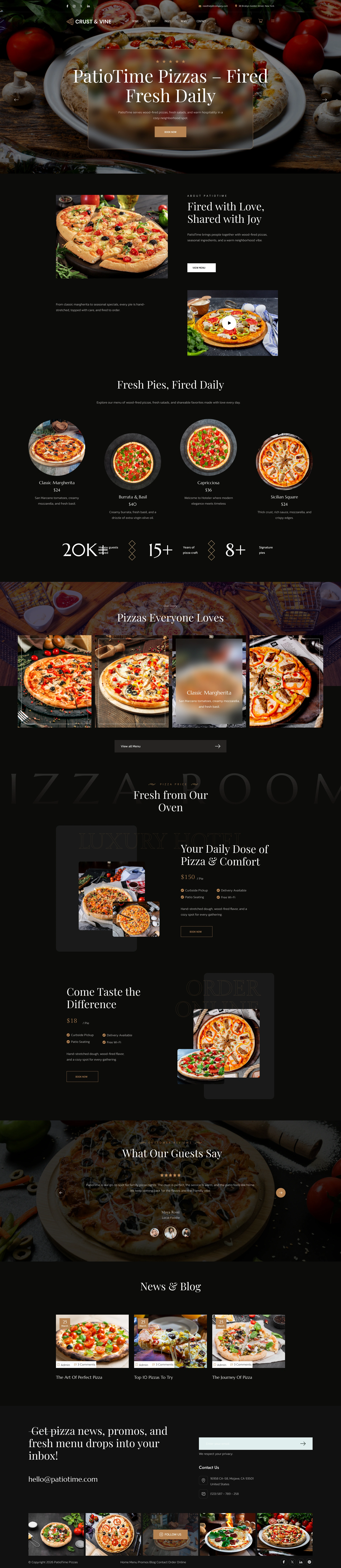 Crust & Vine - Bistro & Pizza Restaurant Figma Template (Screenshot 1 of 1)